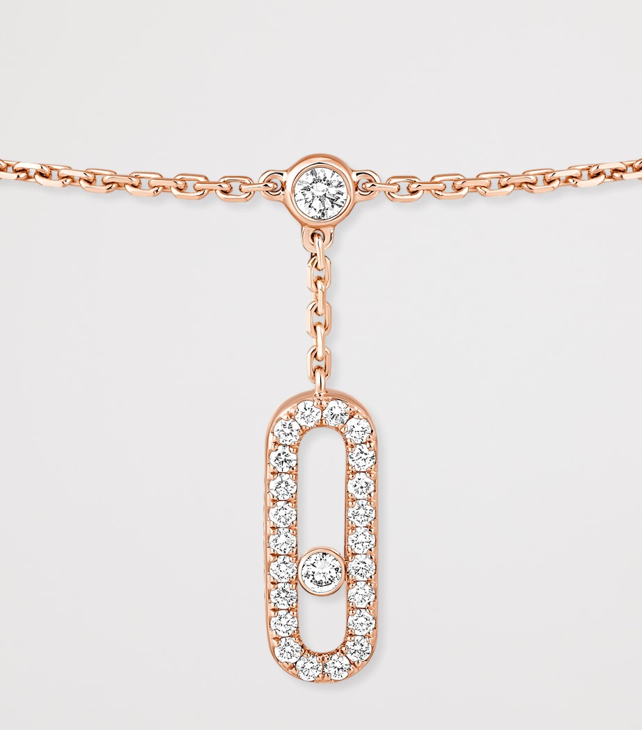Messika Move Uno Pink Gold and Diamond Pavé Ankle Bracelet (0.35ct) Pink Gold Image 3