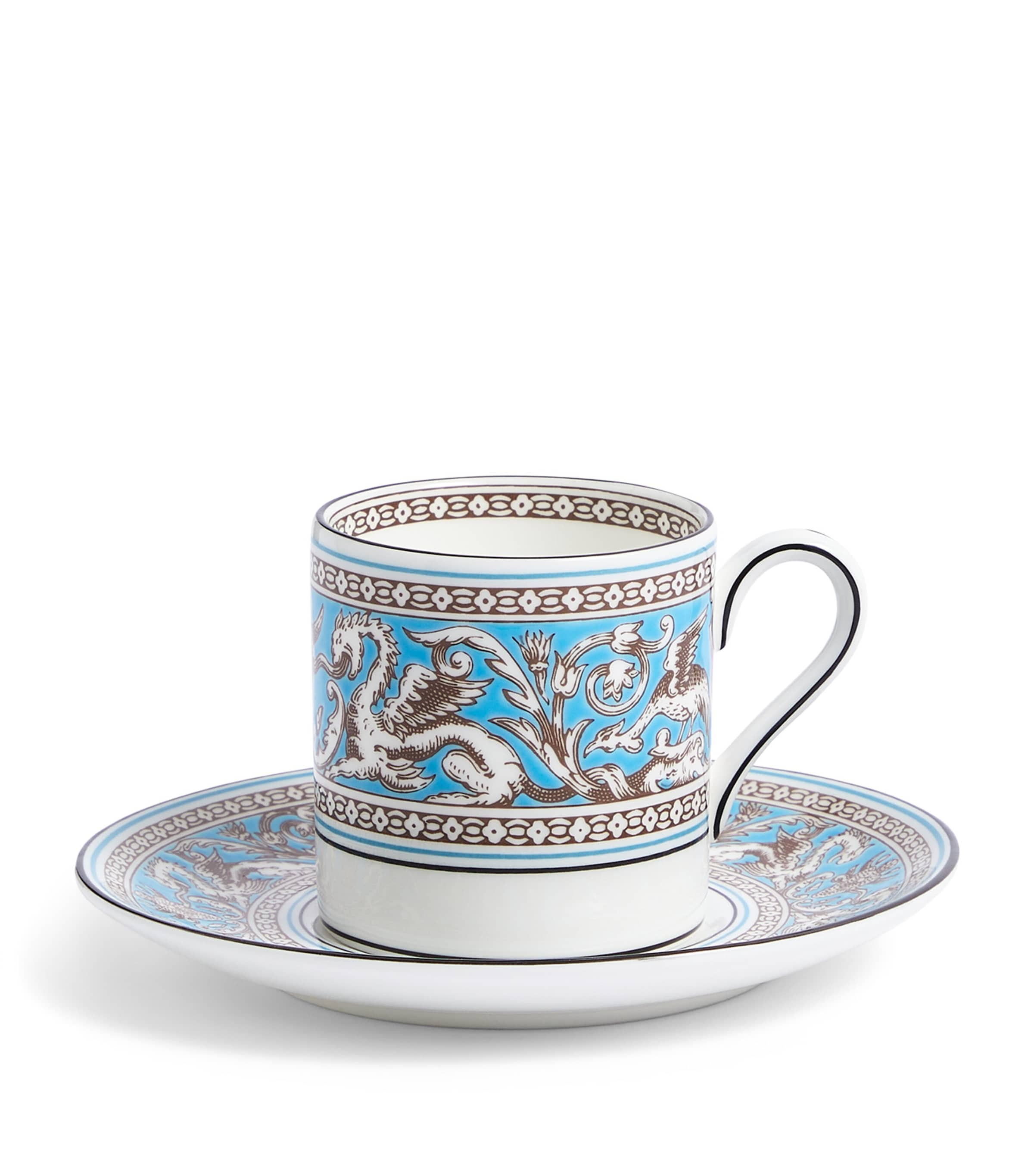 Wedgwood Florentine Turquoise Coffee Cup And Saucer In Blue