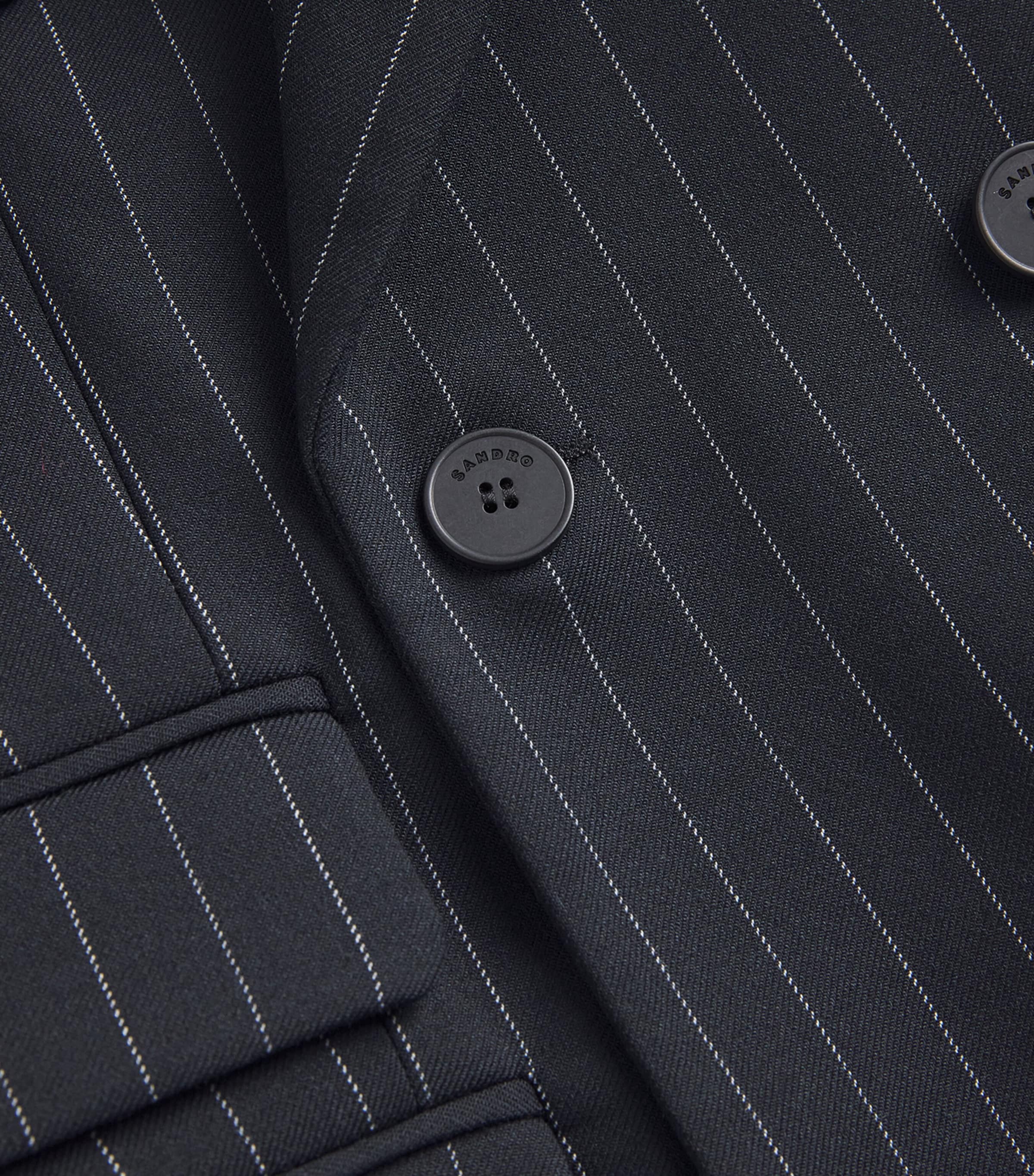 Sandro Paris Striped Double-Breasted Blazer | Harrods US