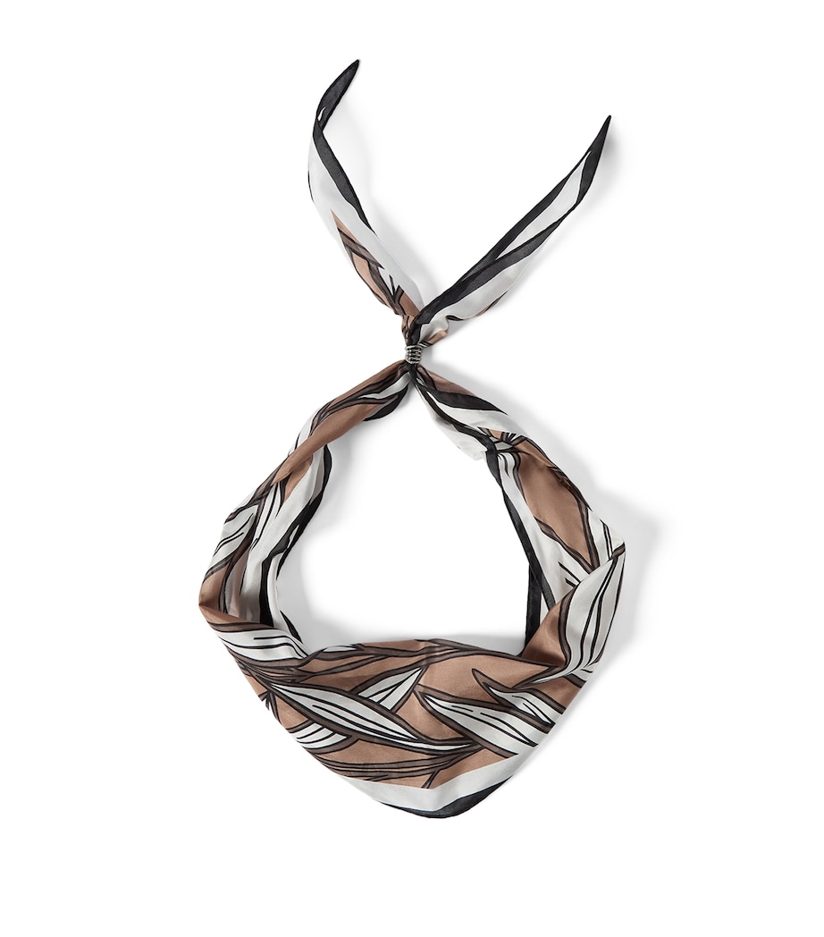 Brunello Cucinelli Silk Leaf-Print Scarf Image 1
