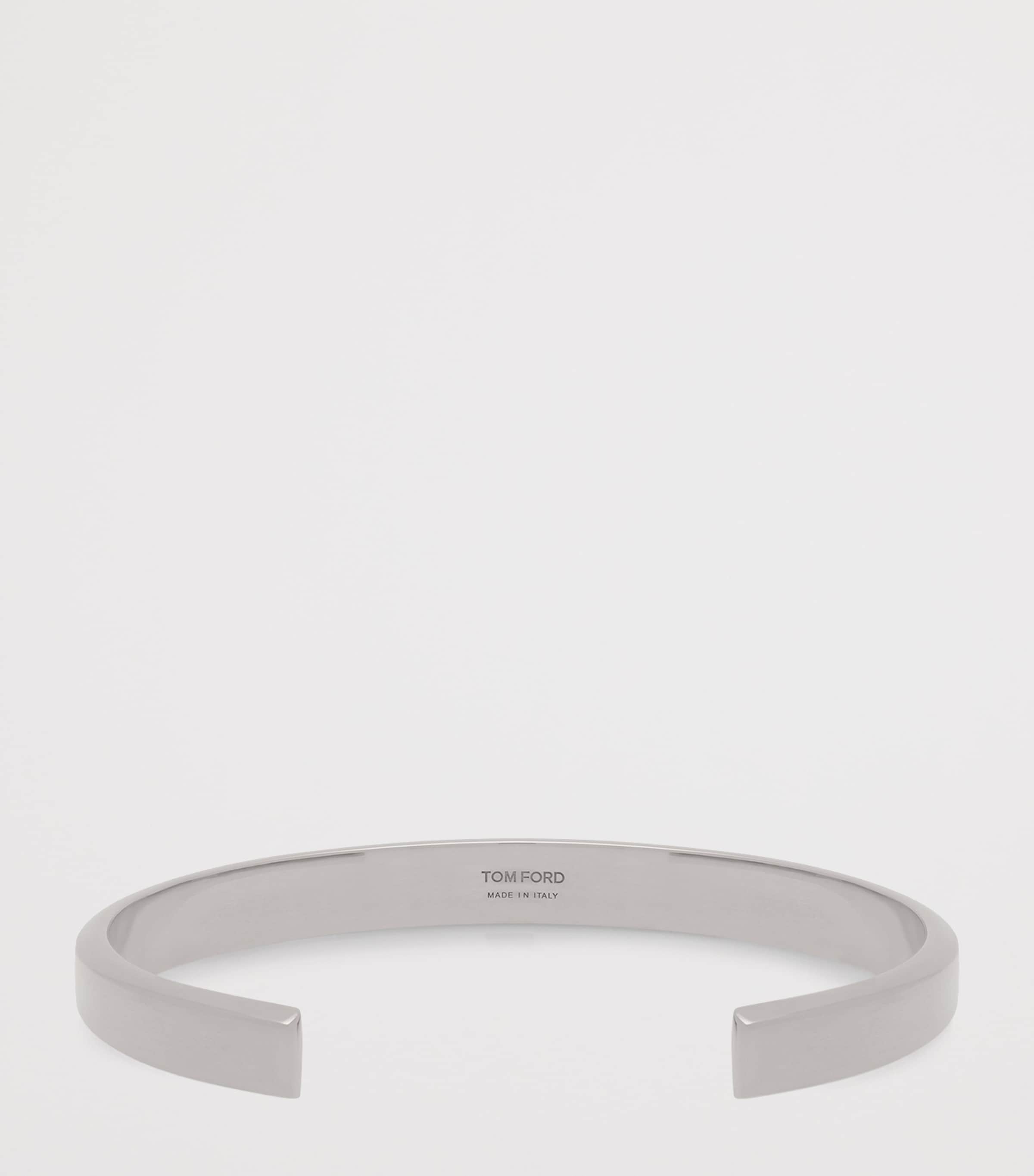 Silver Logo-Engraved Bangle TAA Image 2