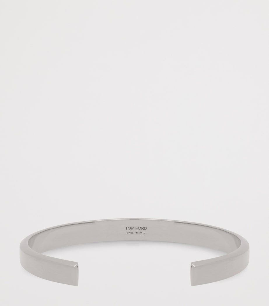 Silver Logo-Engraved Bangle TAA Image 2