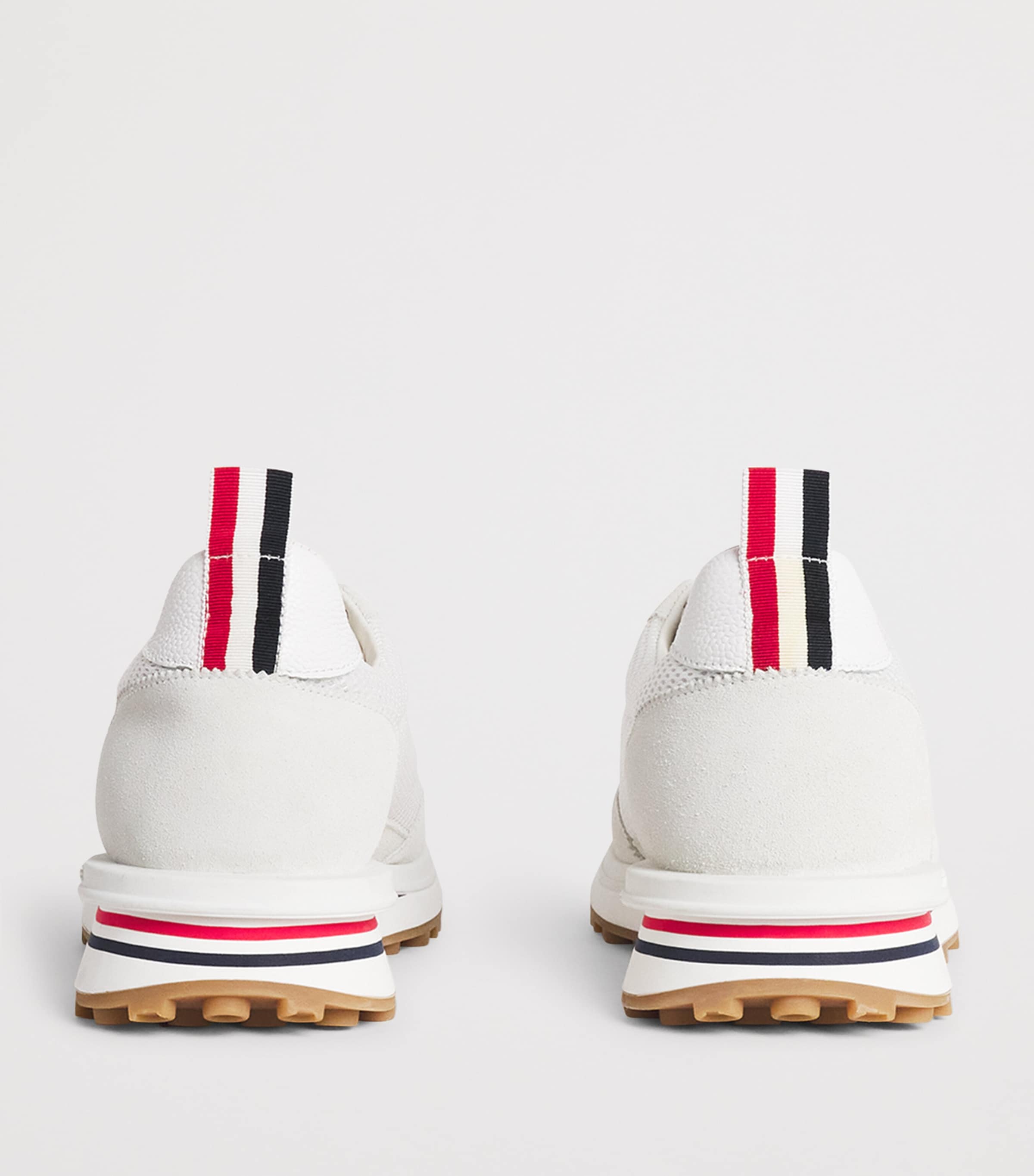 Thom Browne Suede-Trim Technical Tricolour Sneakers White Image 4
