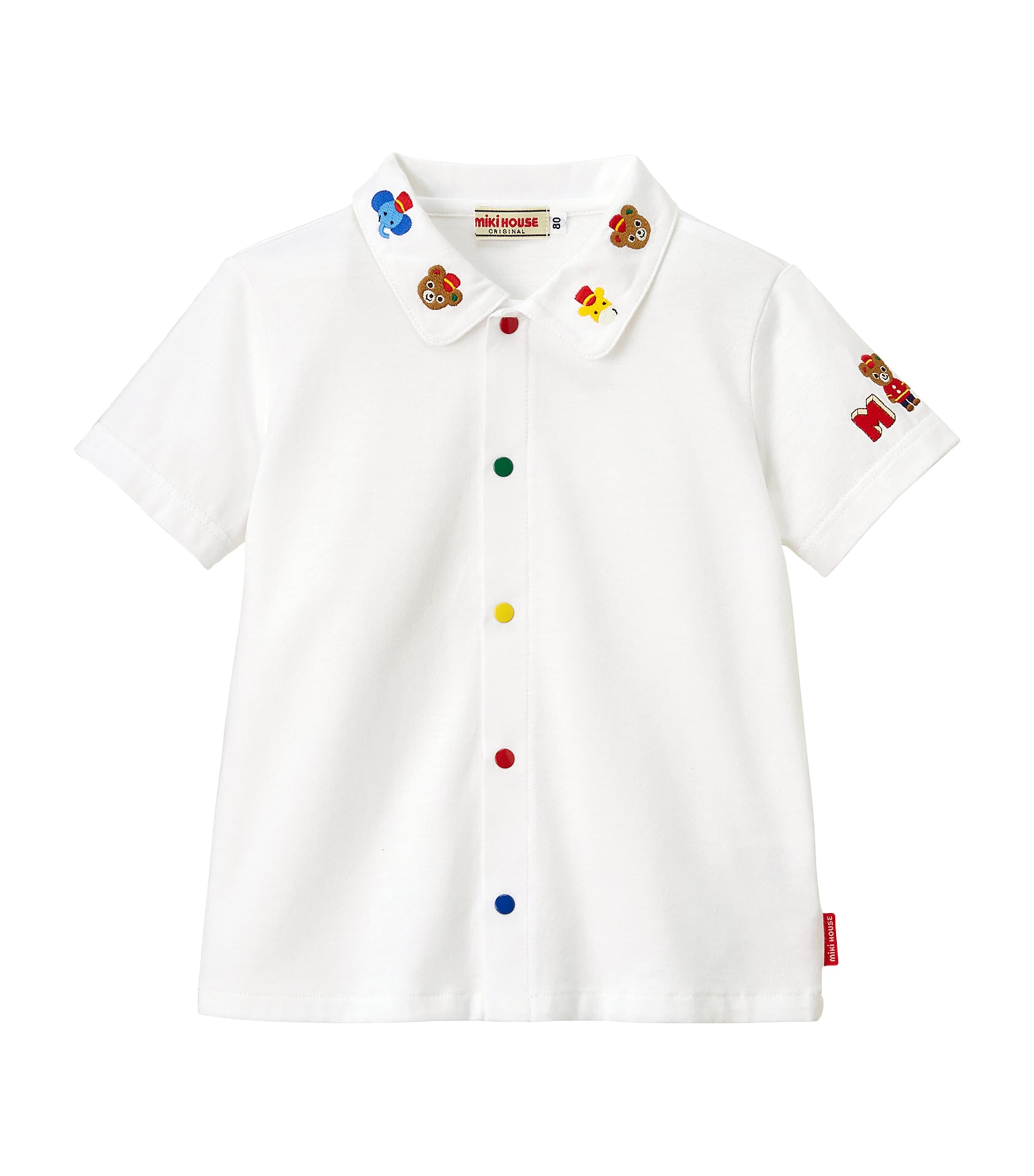 Miki House Cotton Button-down Shirt In White