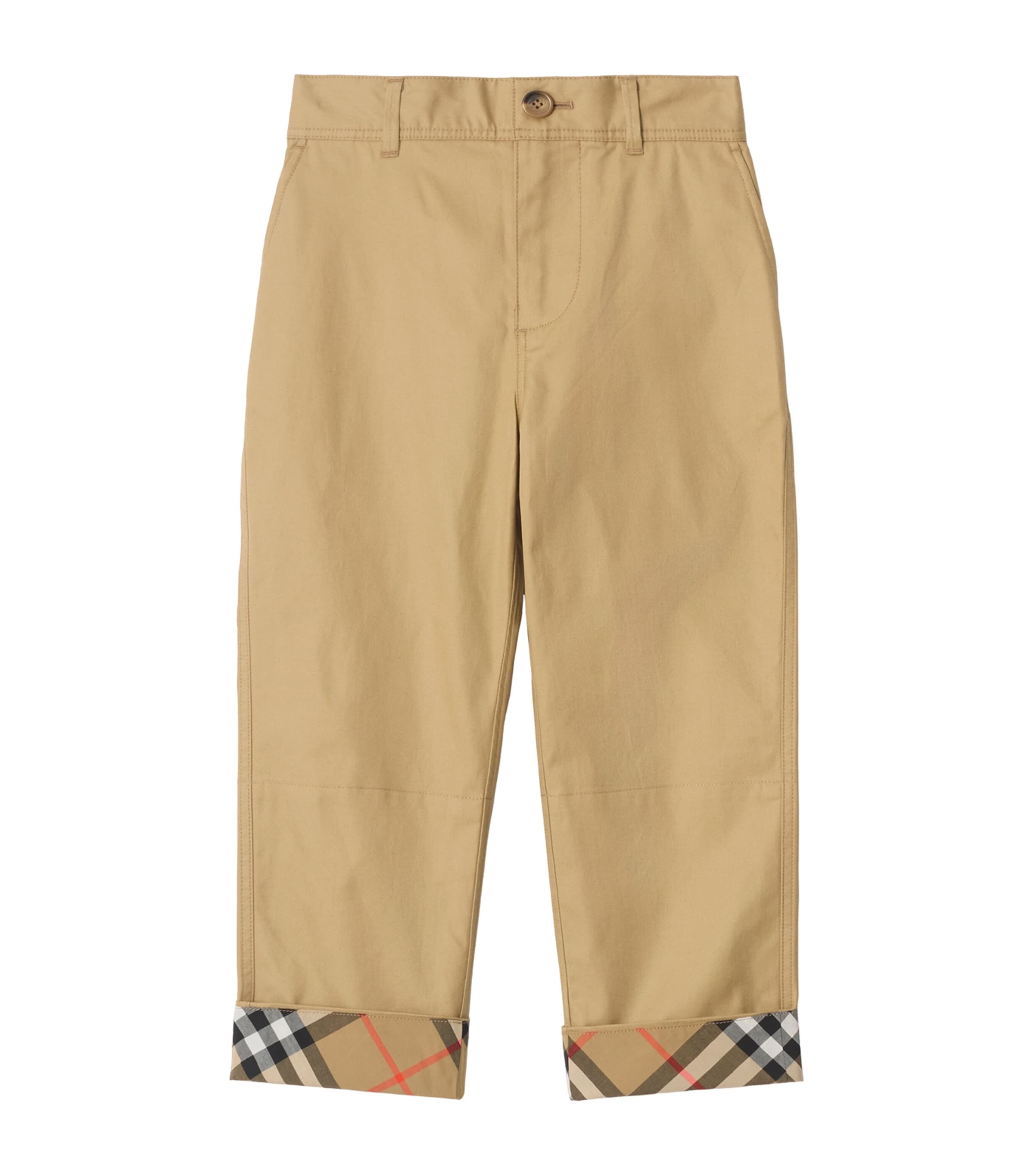 Check Turn-Up Chinos (3-12 Years) SAND Image 1