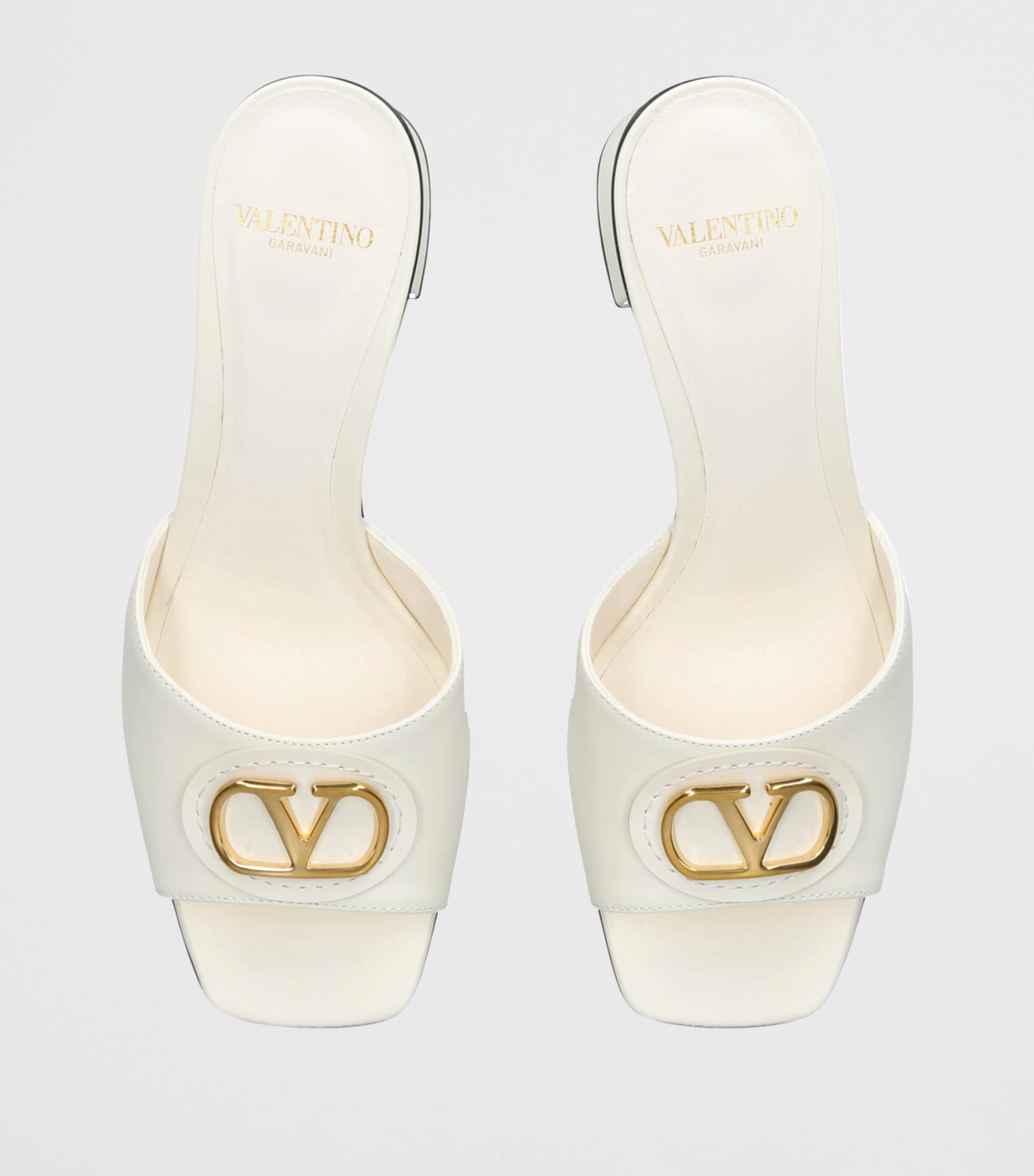 Leather VLogo Mules 60 WINTER WHT Image 4