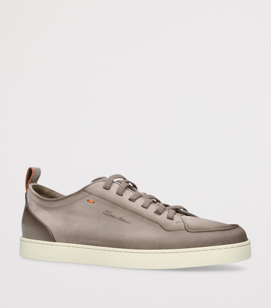 Santoni Leather Montecarlo Sneakers Taupe Image 3