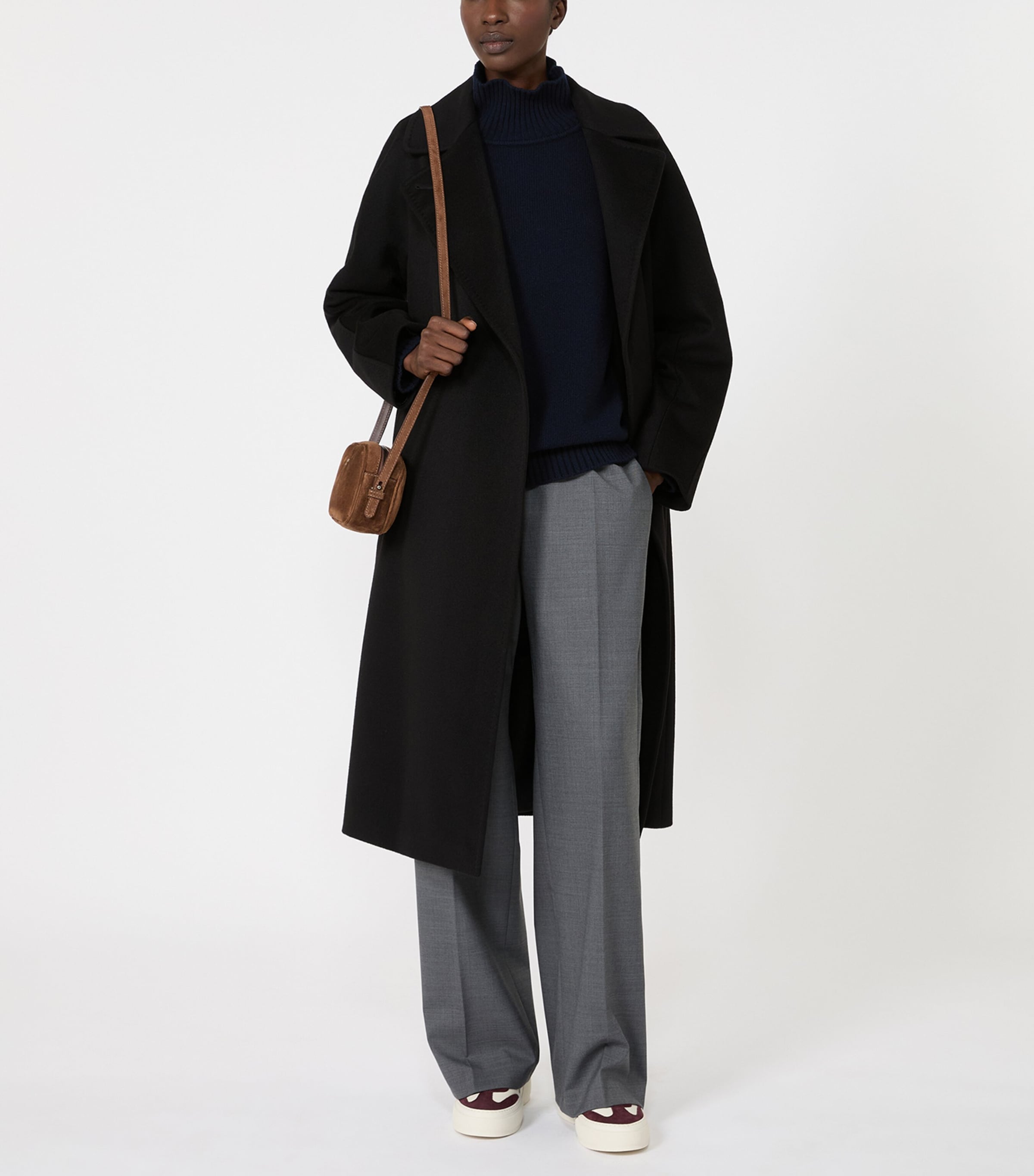 Weekend Max Mara Womens Virgin Wool High-Neck Sweater Navy Image 2