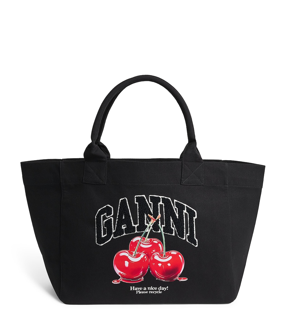 GANNI Medium Cherry Tote Bag Phantom Image 1