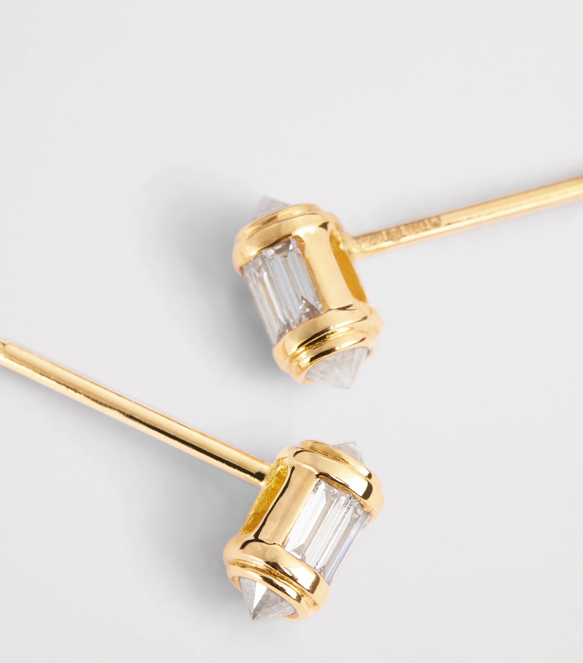 Yellow Gold and Diamond Ripple Stud Earrings YELLOW GOLD Image 5