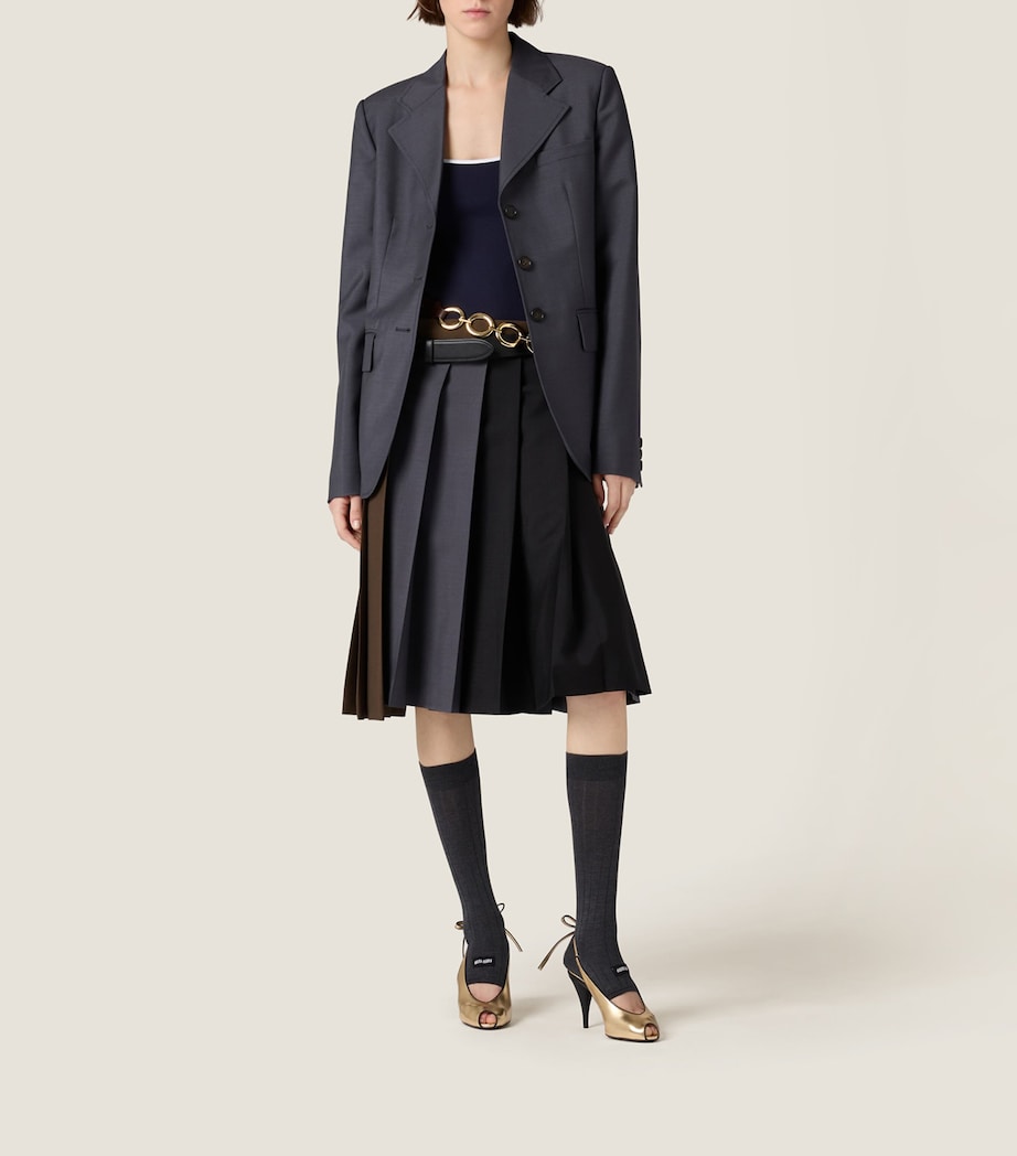 Mohair-Blend Single-Breasted Blazer F063H Image 2