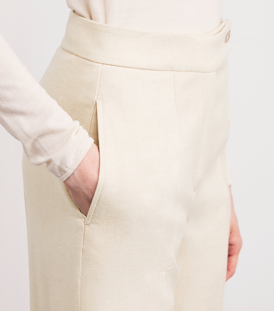 Cashmere Straight Tailored Trousers 9009 NATURAL Image 6