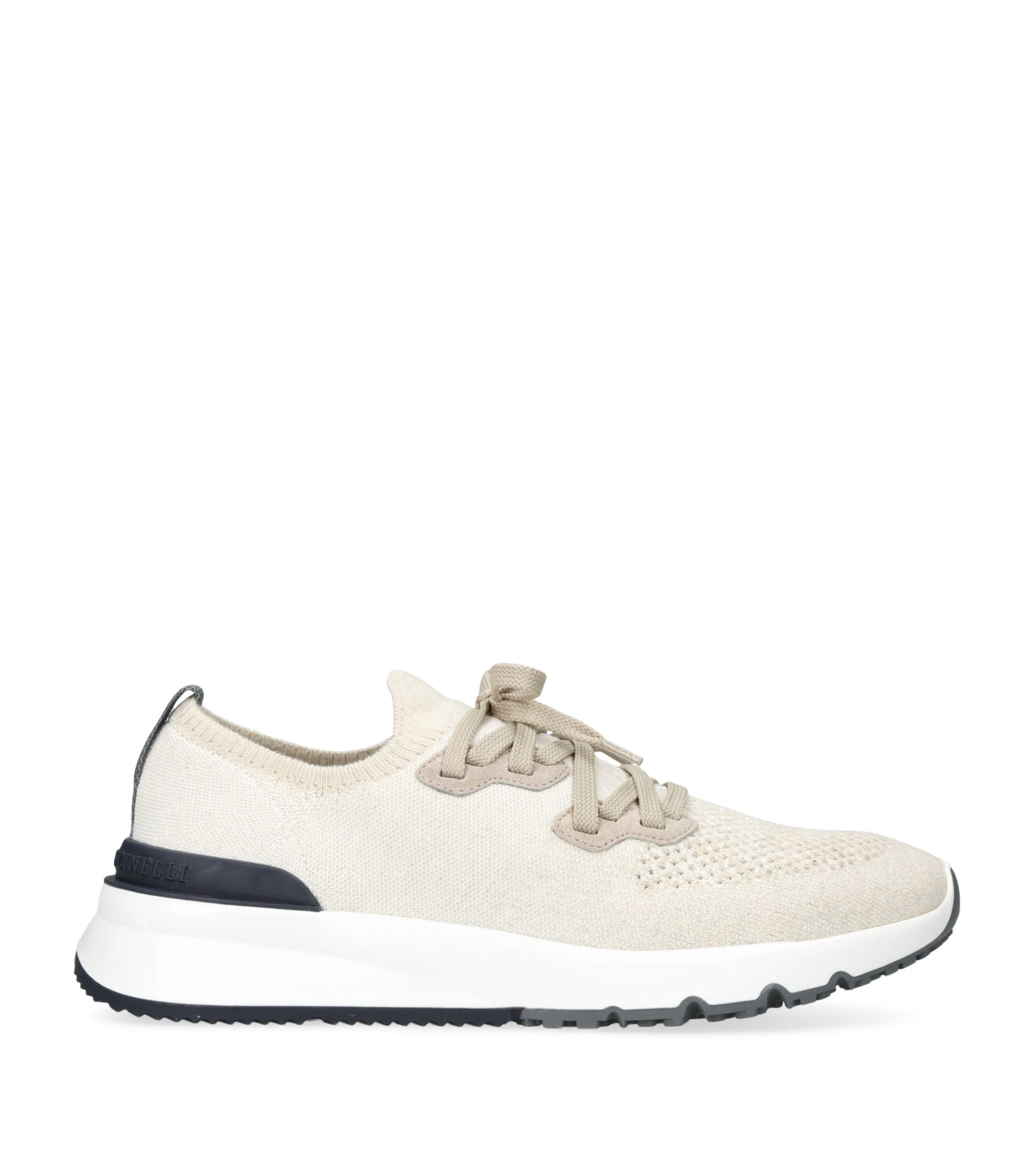 Brunello Cucinelli Perforated-detail Low-top Sneakers In Beige