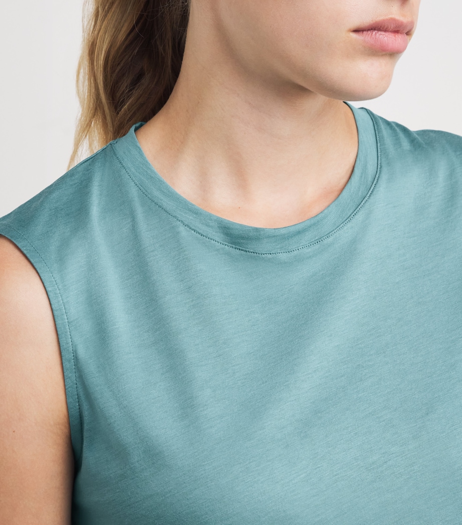 Cotton-Silk Jersey Tank Top LAGOON Image 6