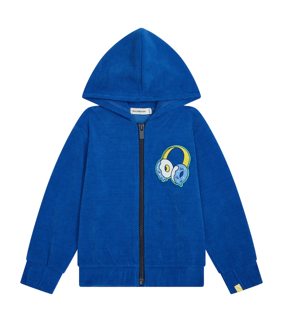 Corduroy Embroidered Hoodie (2-6 Years) BLUE Image 1