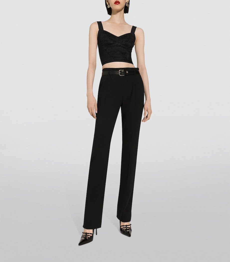 Stretch Cotton Tailored Trousers N0000-BLACK Image 4