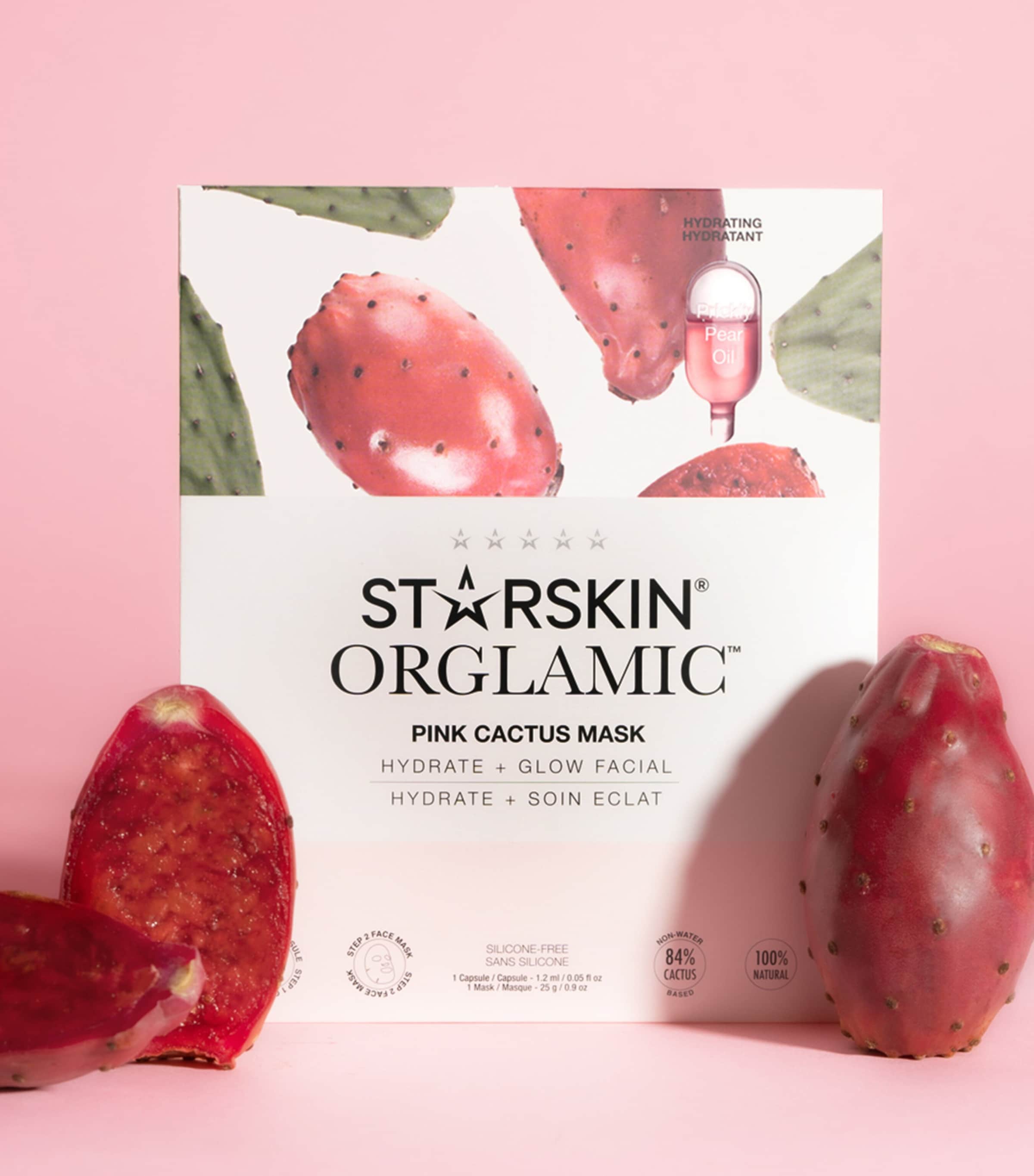 STARSKIN Orglamic Pink Cactus Face Mask (Pack of 4) Image 3