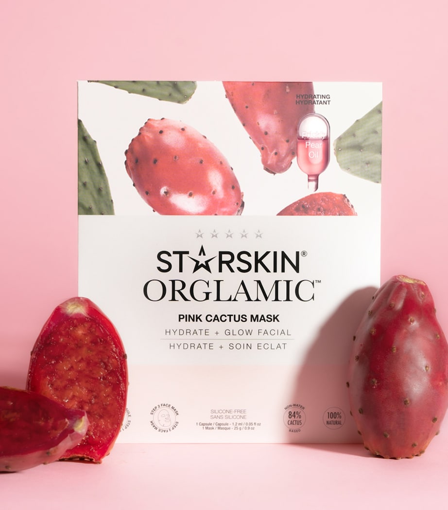 Orglamic Pink Cactus Face Mask (Pack of 4) NO COLOUR Image 3