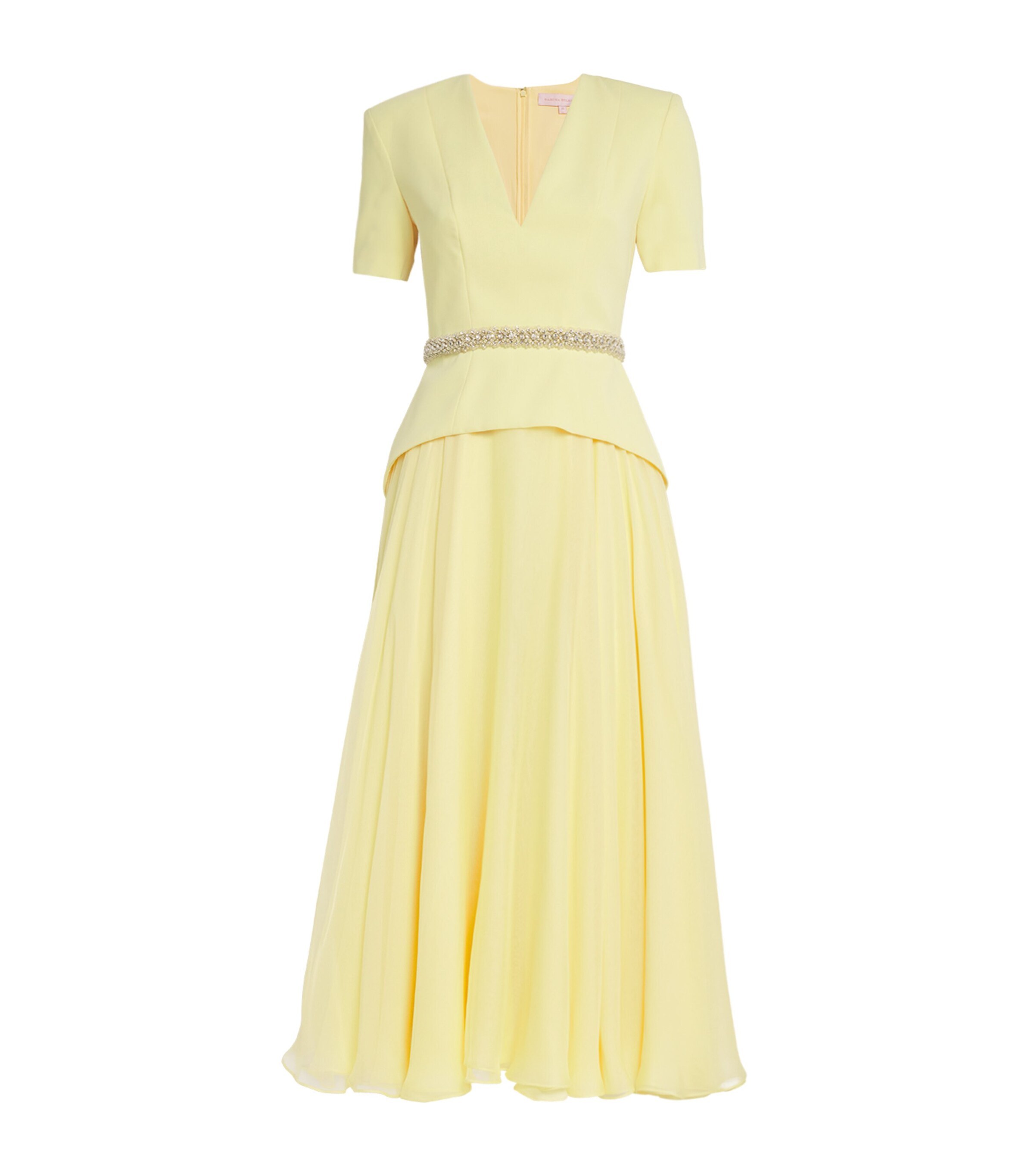 SABINA BILENKO Womens Silk-Blend Linda Midi Dress Yellow Image 1