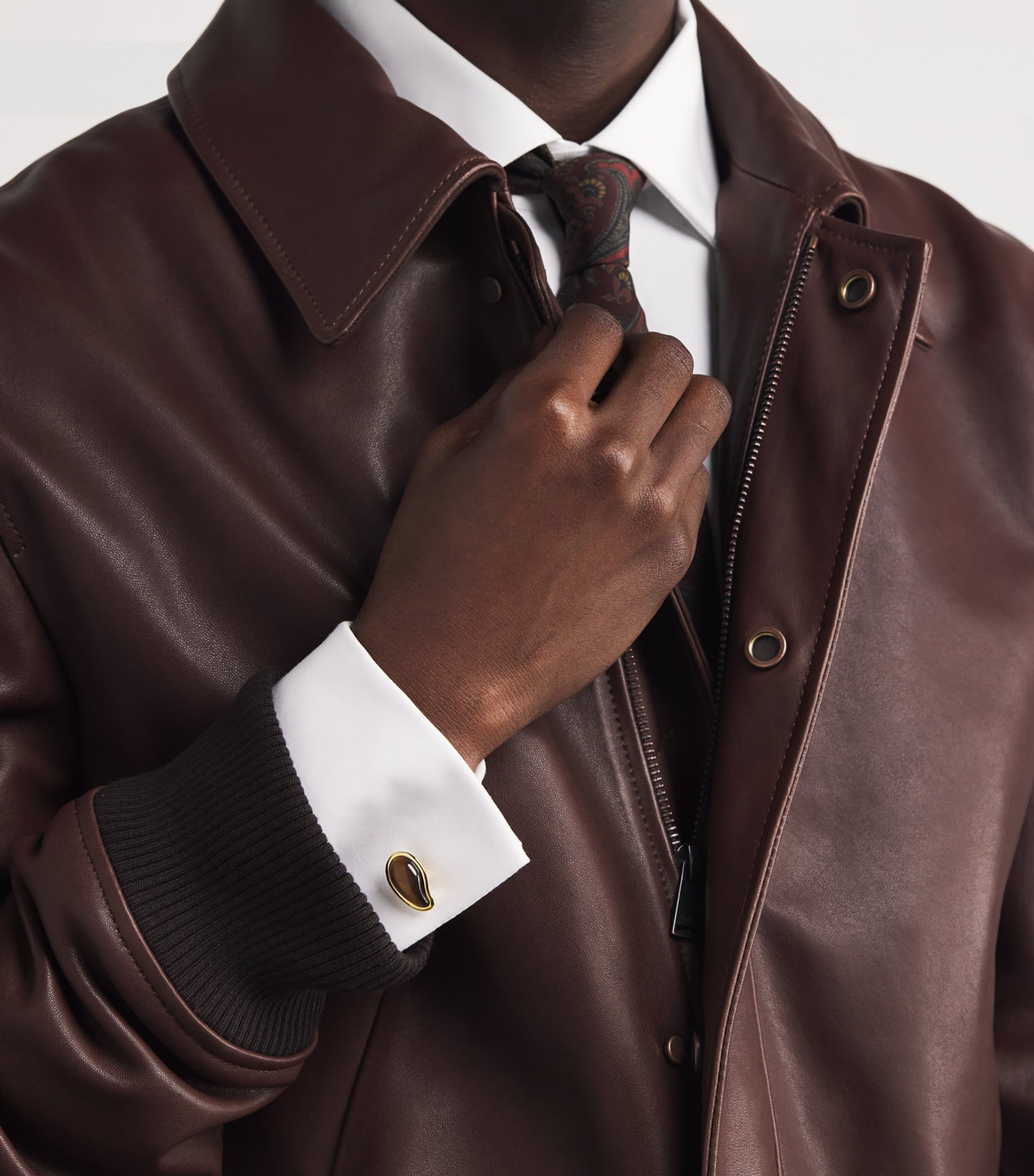 Gold-Plated Chakra Tiger's Eye Cufflinks TIGERS EYE Image 2