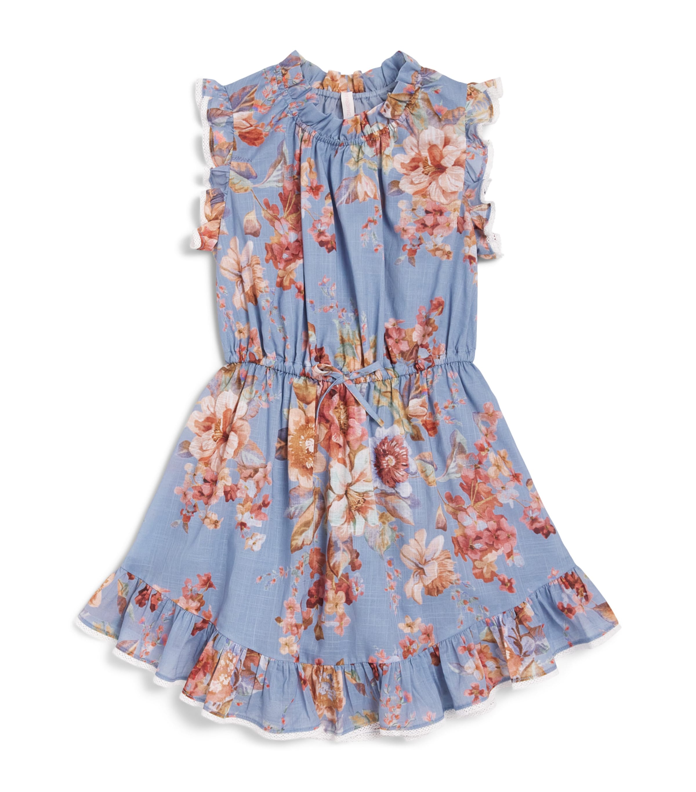 Zimmermann Kids Printed Flip Dress (1-12 Years) Denim Floral Multi Image 1