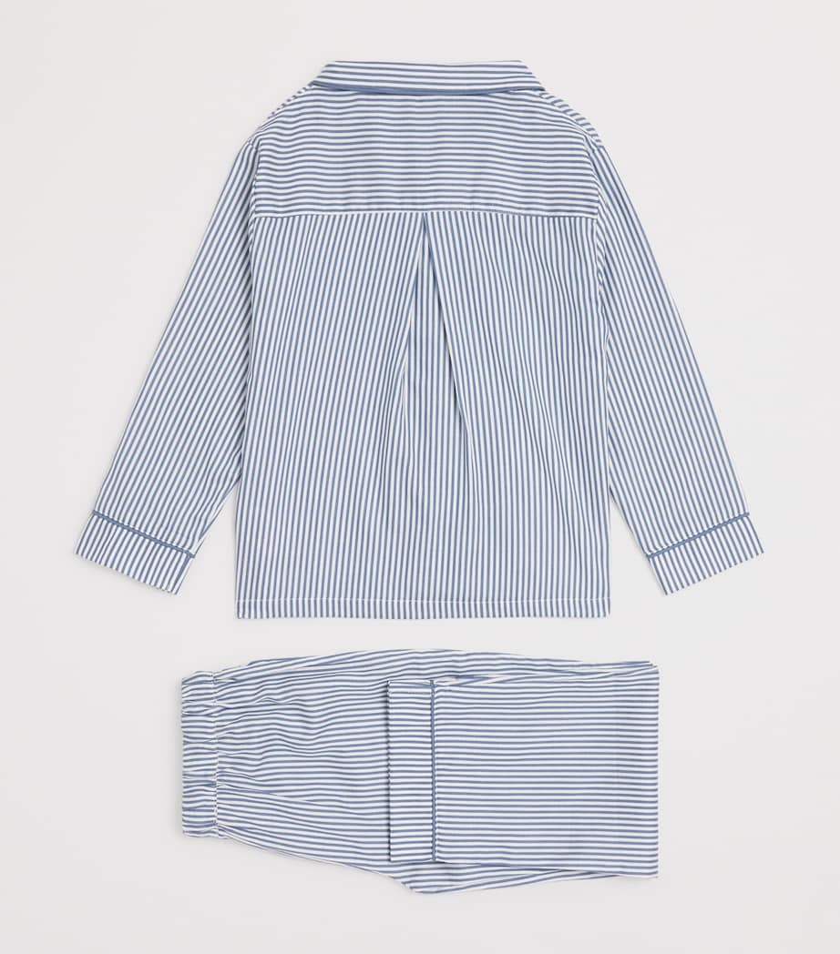 Cotton Stripe Pyjama Set (2-8 Years) BLUE Image 2