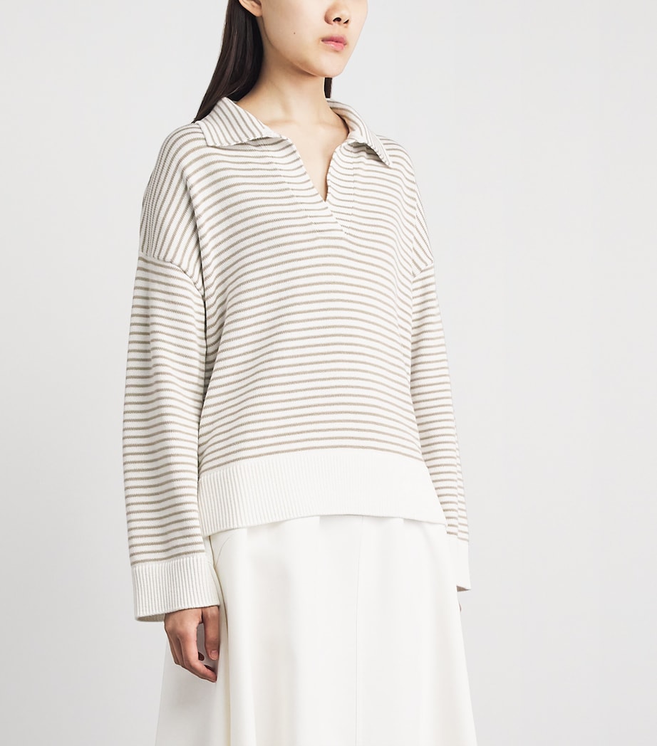 Barbour Womens Cotton Stripe Aylesby Sweater Cloud/sand Image 4