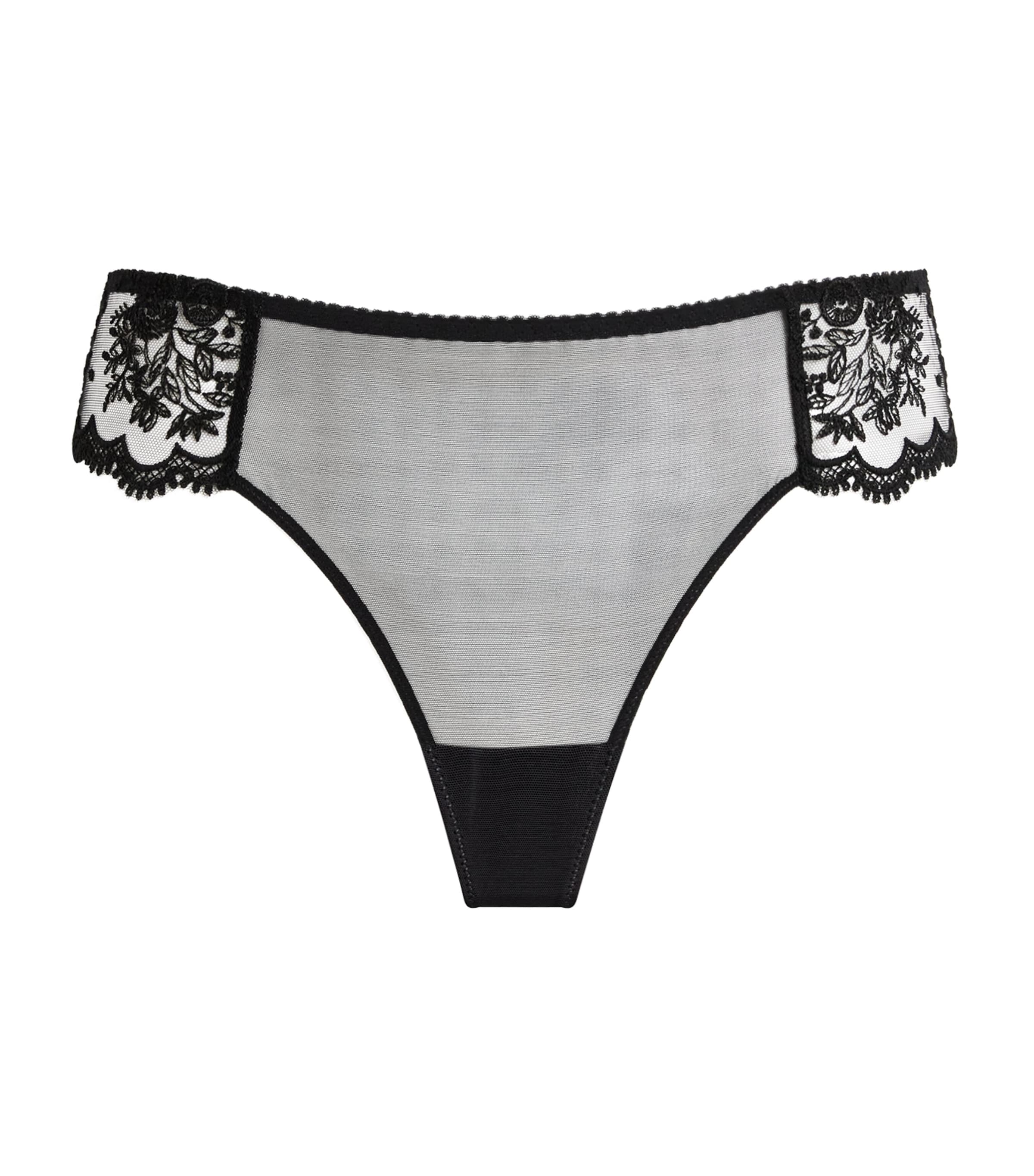 Simone Perele Womens Lace Intrigue Tanga Briefs Noir Image 1