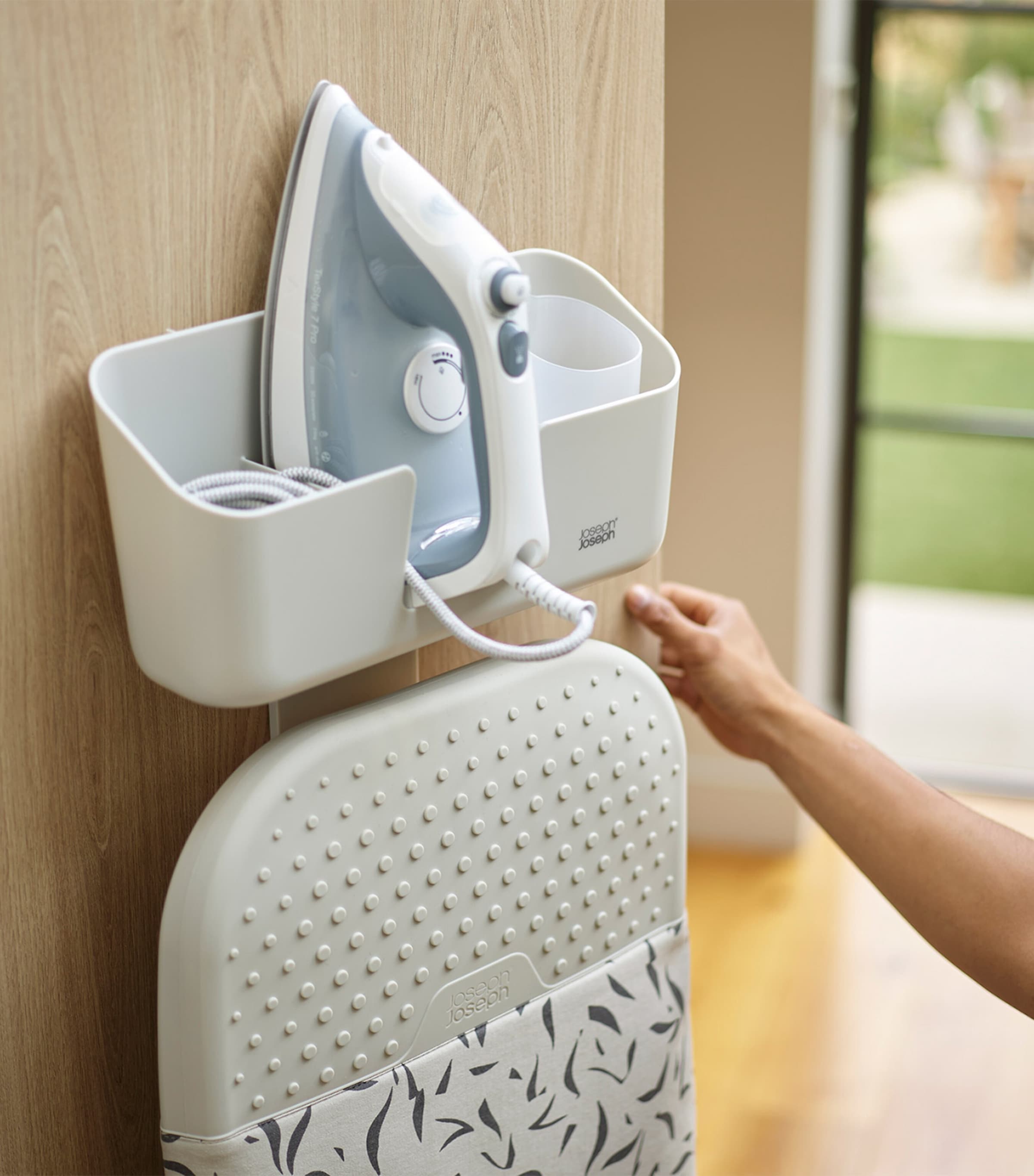 Wall-Mounted IronHub Ironing Storage Caddy ECRU Image 5