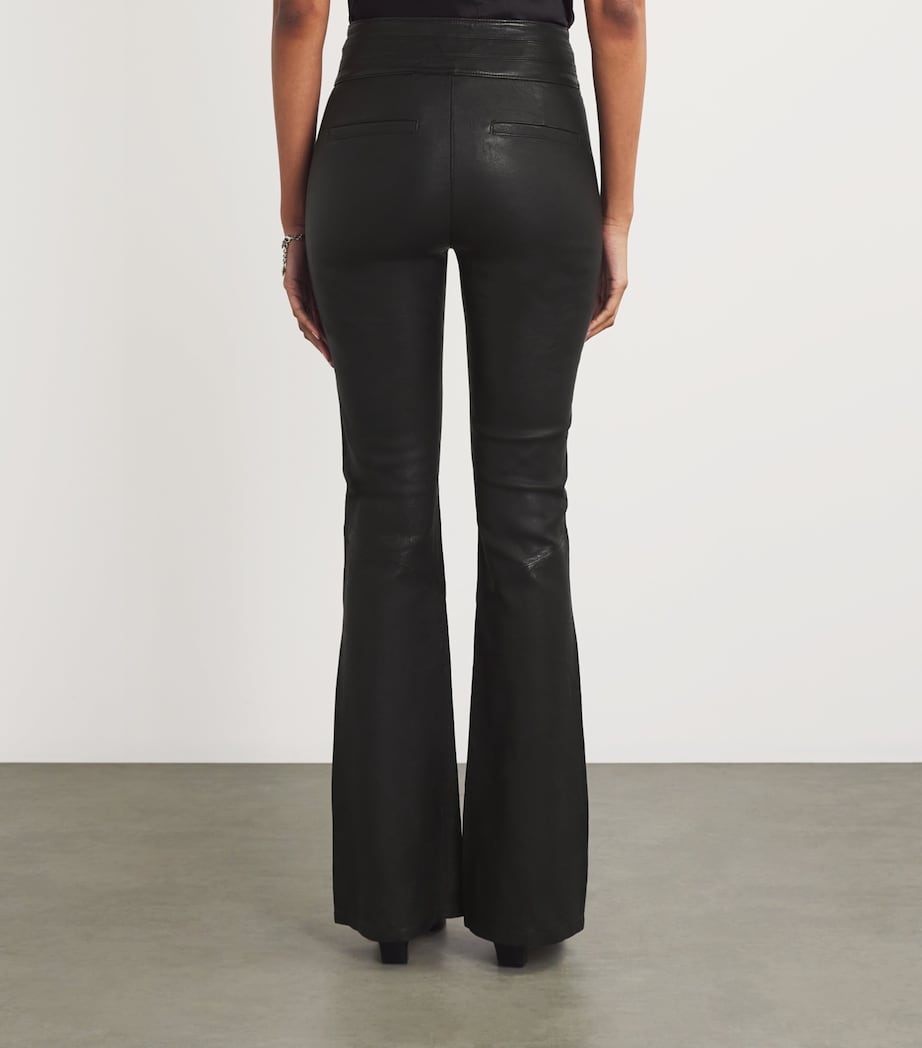 Leather Lou Lou Flared Trousers BLACK Image 4