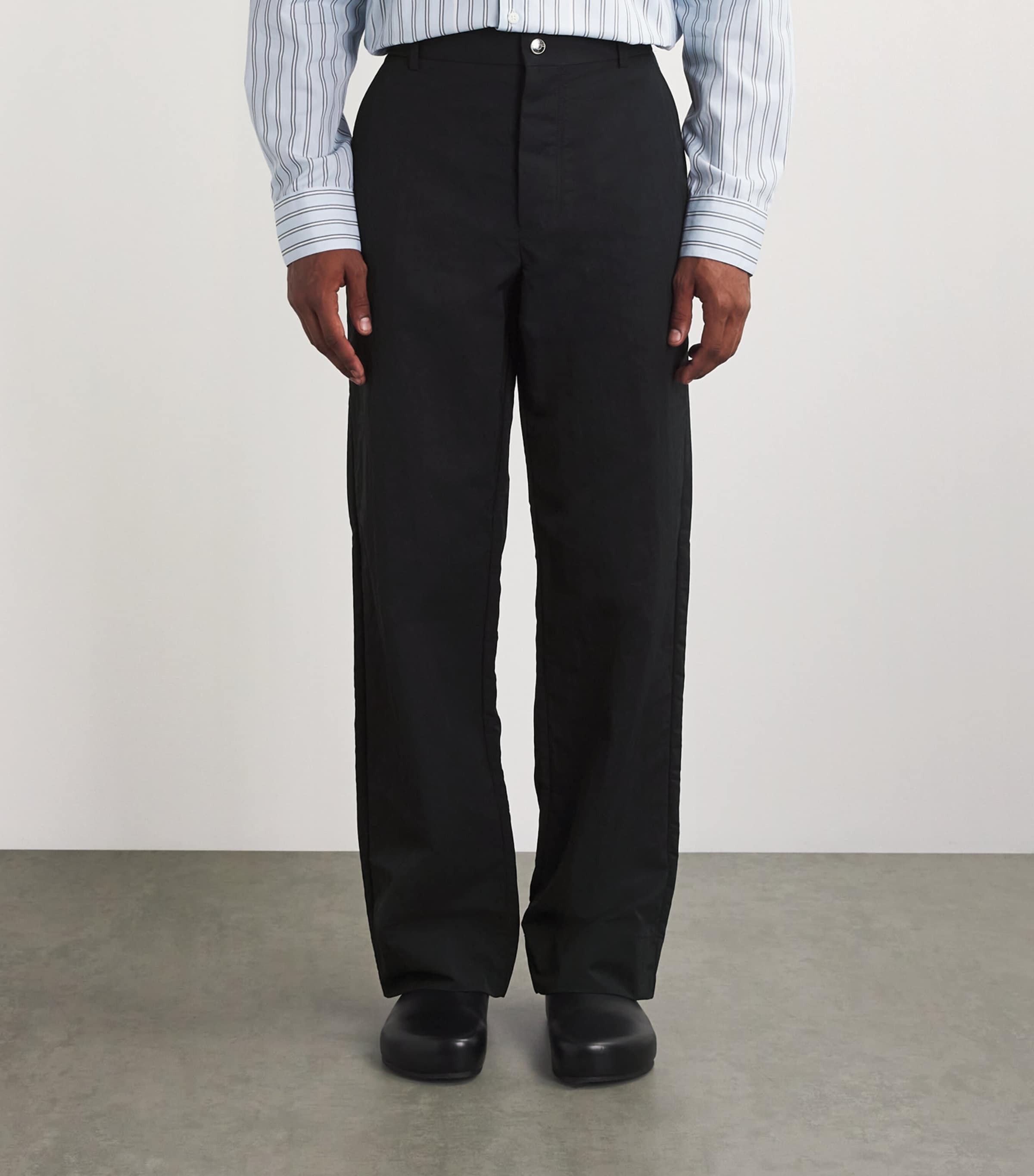 Jacquemus Mens Twill Workwear Trousers Black Image 3