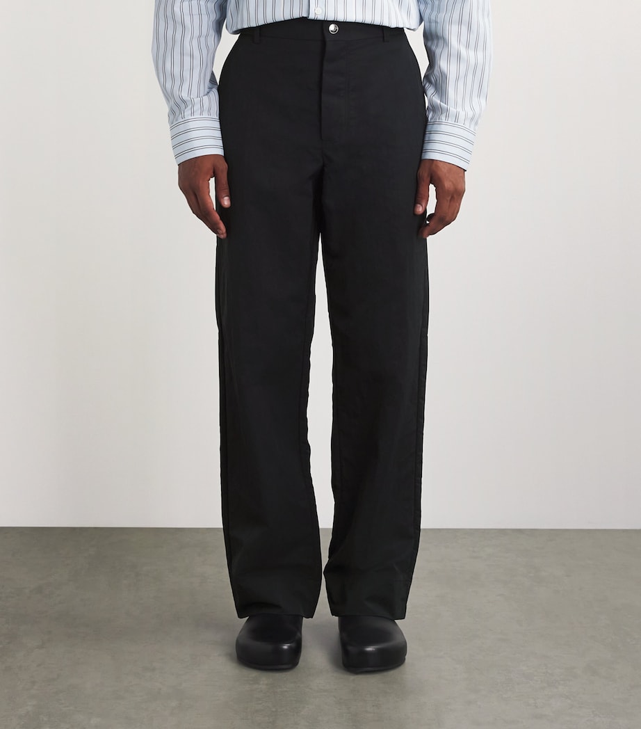 Jacquemus Mens Twill Workwear Trousers Black Image 3