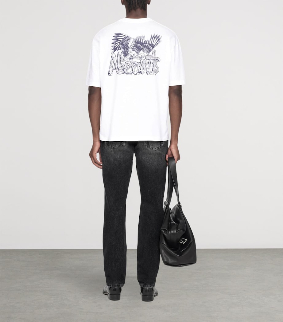 AllSaints Mens Organic Cotton Battles T-Shirt Optic White Image 5