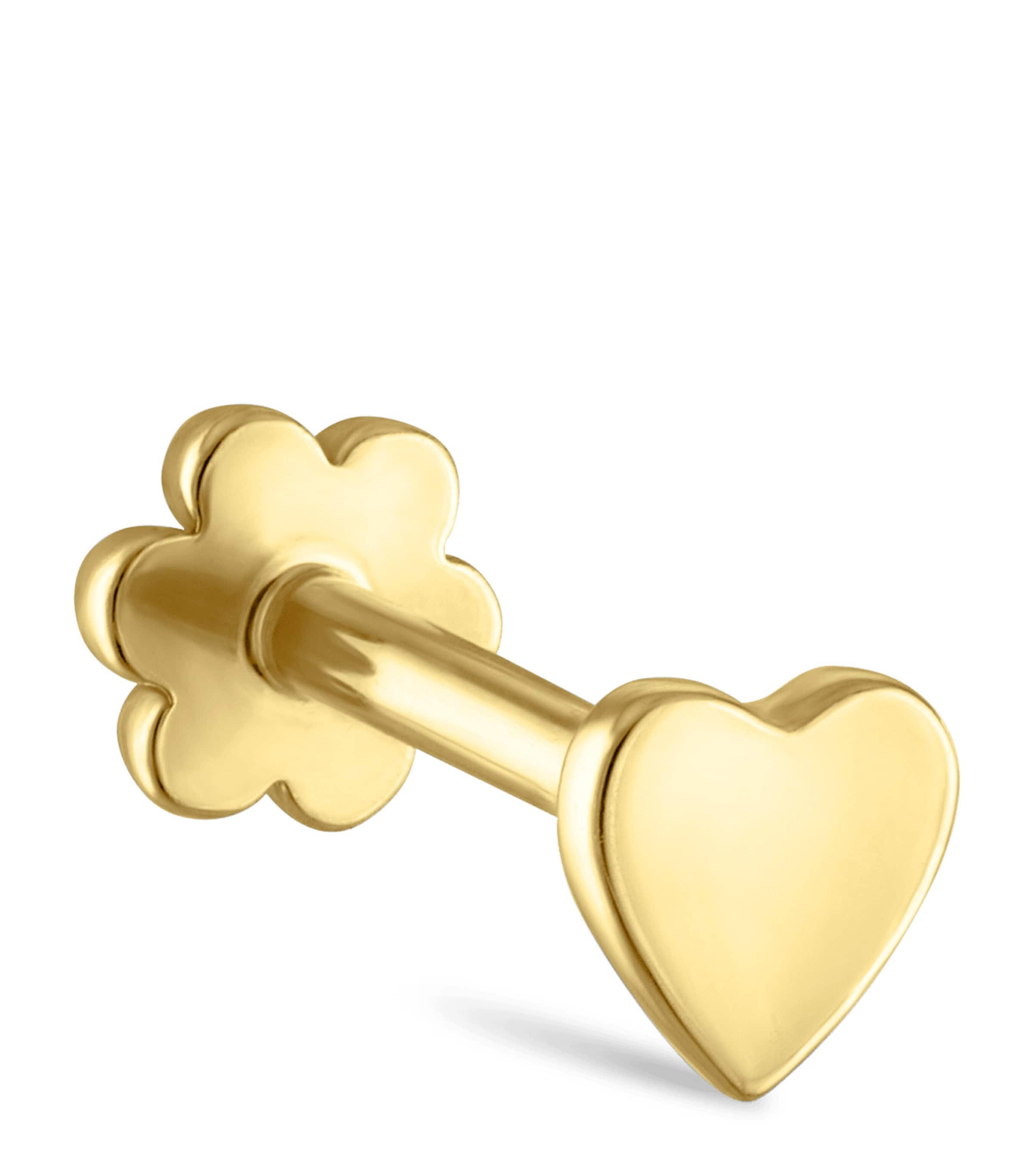 Maria Tash Yellow Gold Heart Threaded Stud Earring