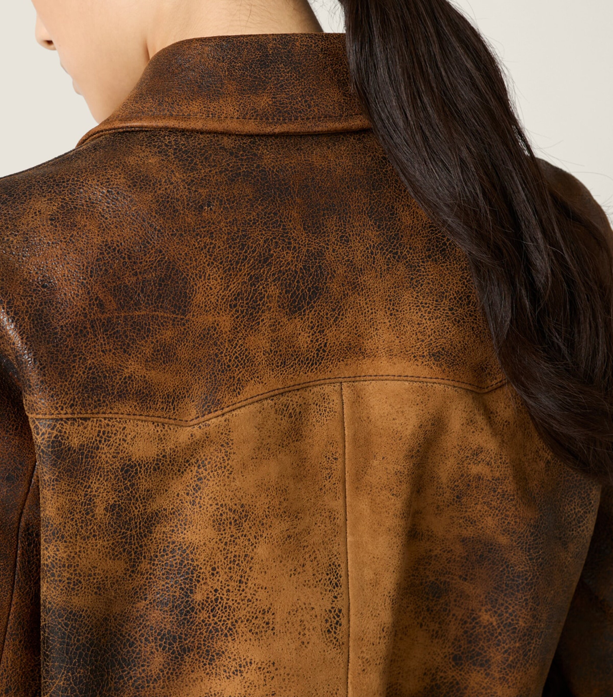 Miu Miu Womens Distressed Suede Jacket Image 6