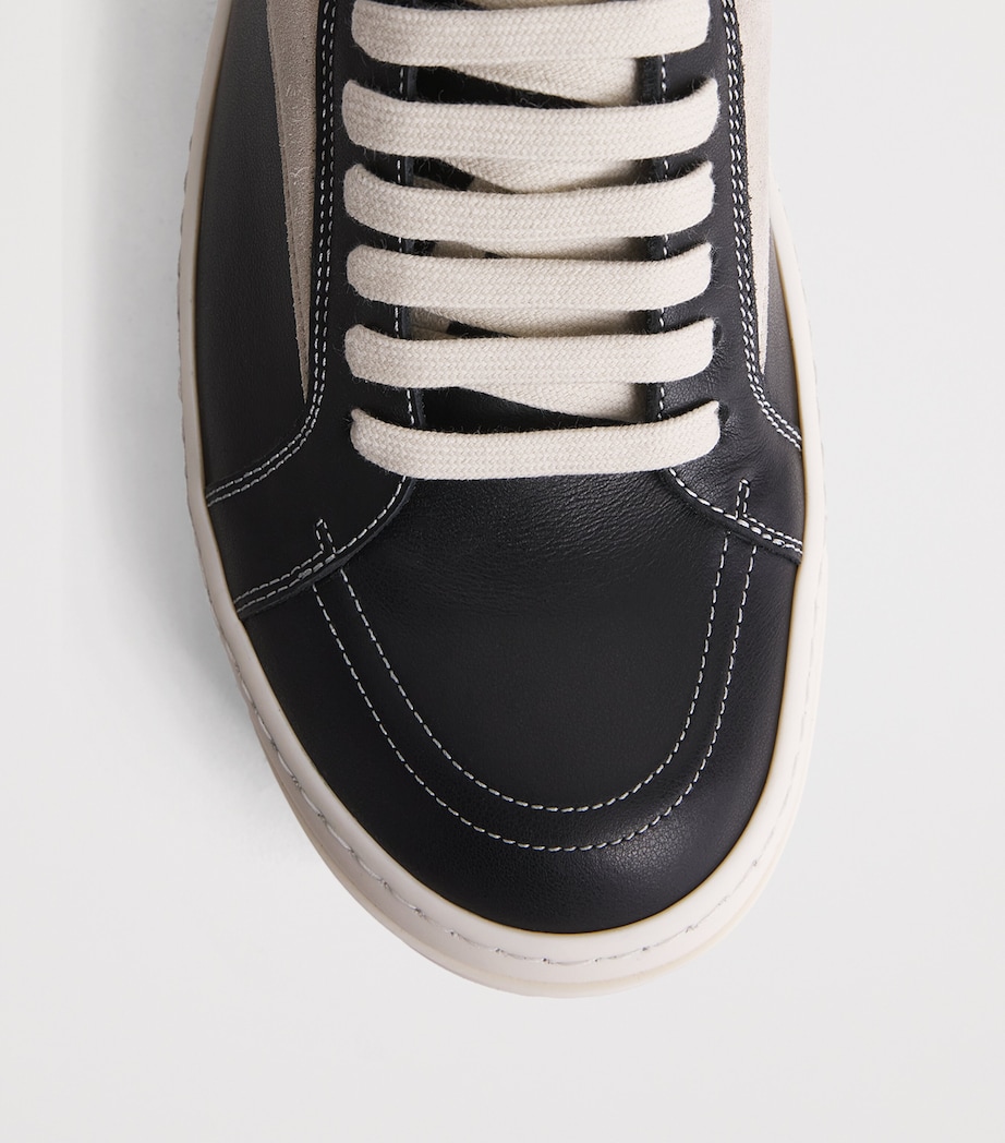 Rick Owens Leather Vintage Sneakers Black/milk Image 6