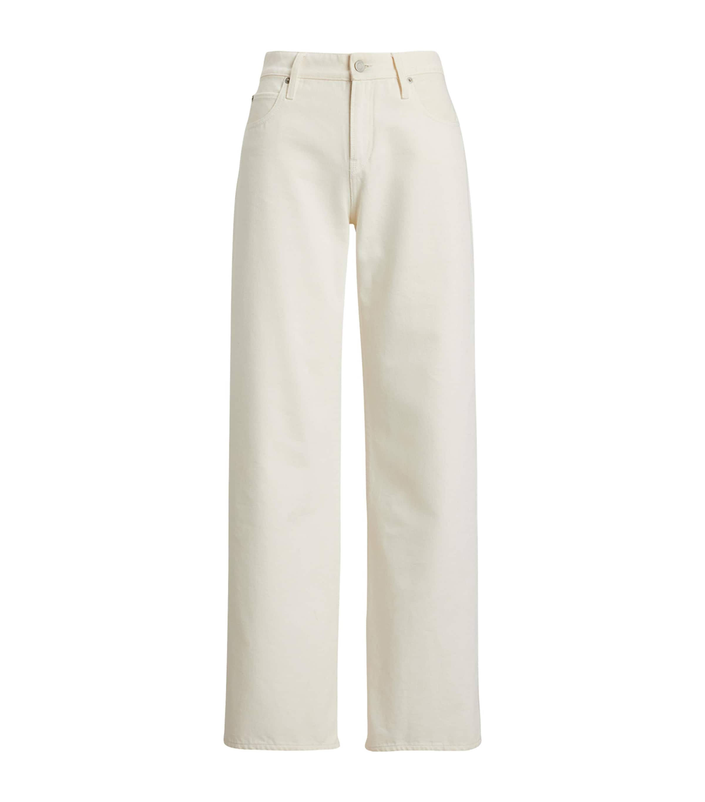 Shop Polo Ralph Lauren Mercer Wide-leg Mid-rise Jeans In White