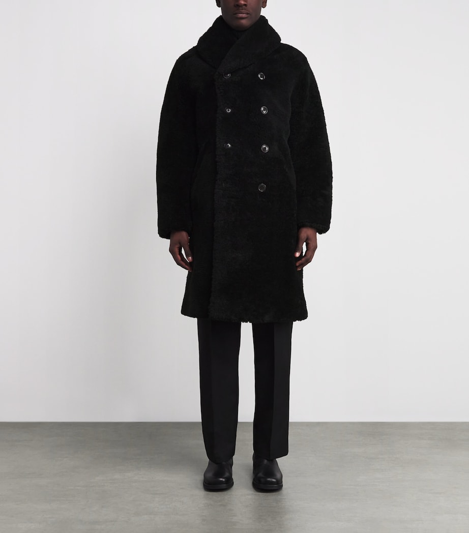 Shearling Cabot Overcoat BLACK Image 3
