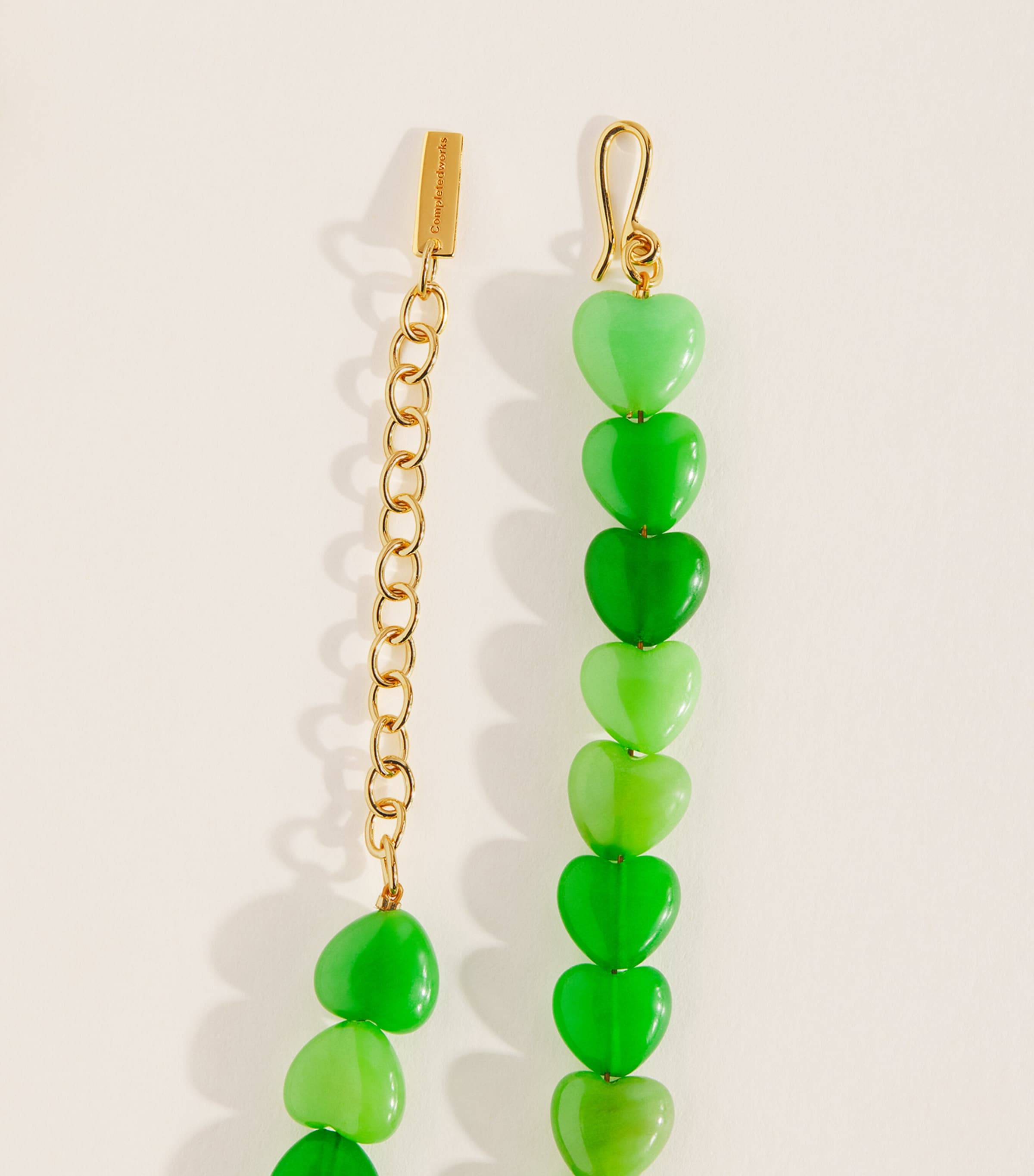 Completedworks Beaded The Heart's Window Necklace Gold Plated Grn Image 3