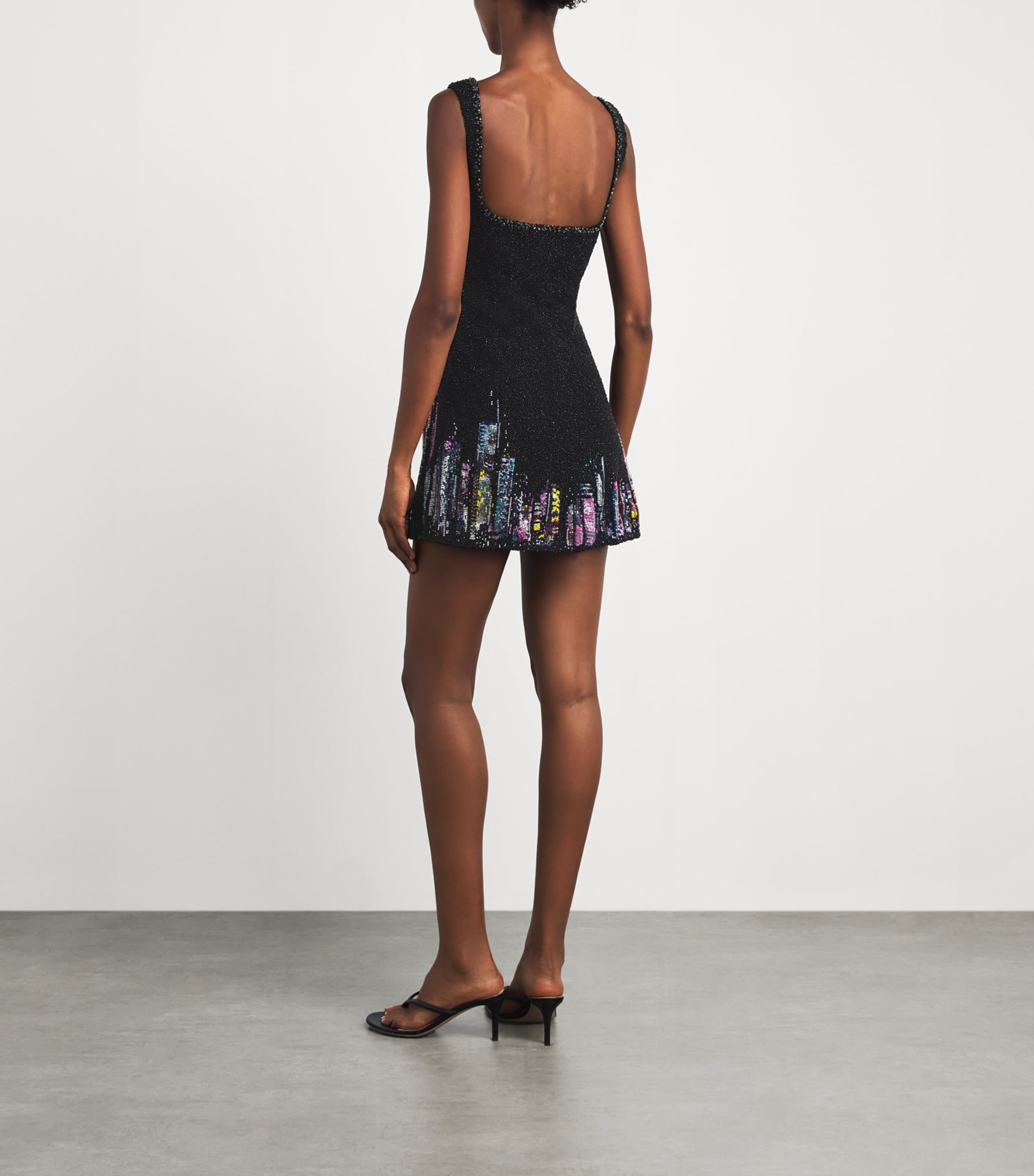 Clio Peppiatt Womens Embellished Tokyo Mini Dress Black Image 4