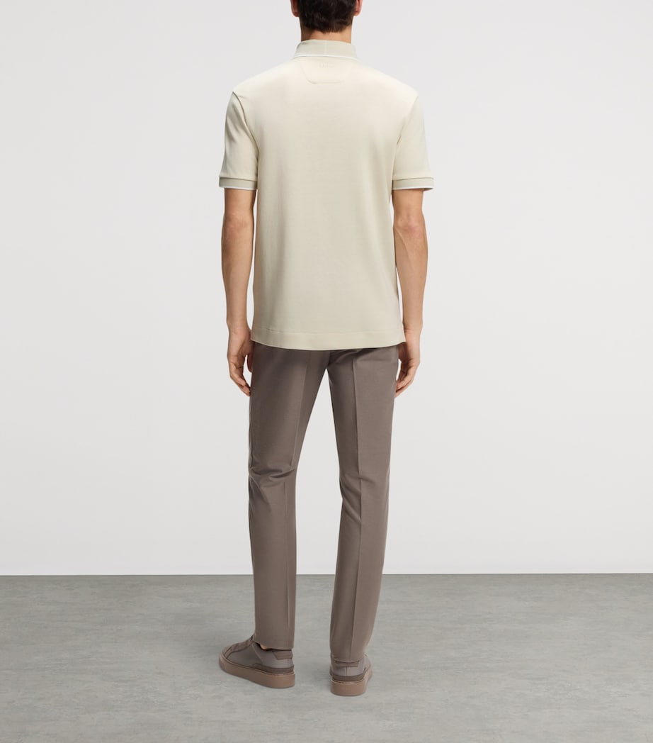 BOSS Mens x Aston Martin Cotton-Wool Polo Shirt Image 3
