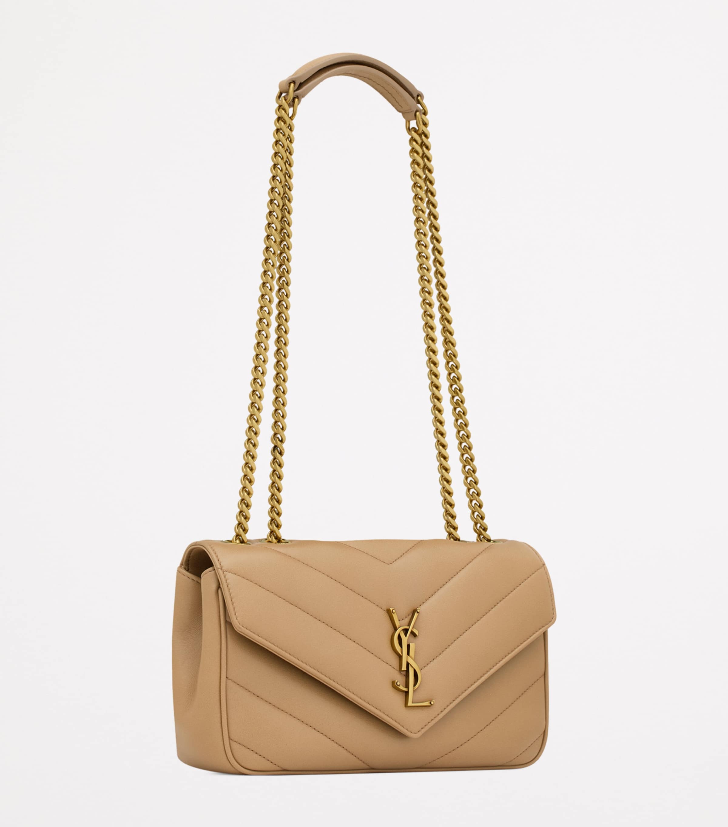 Saint Laurent Small Leather Loulou Shoulder Bag | Harrods US