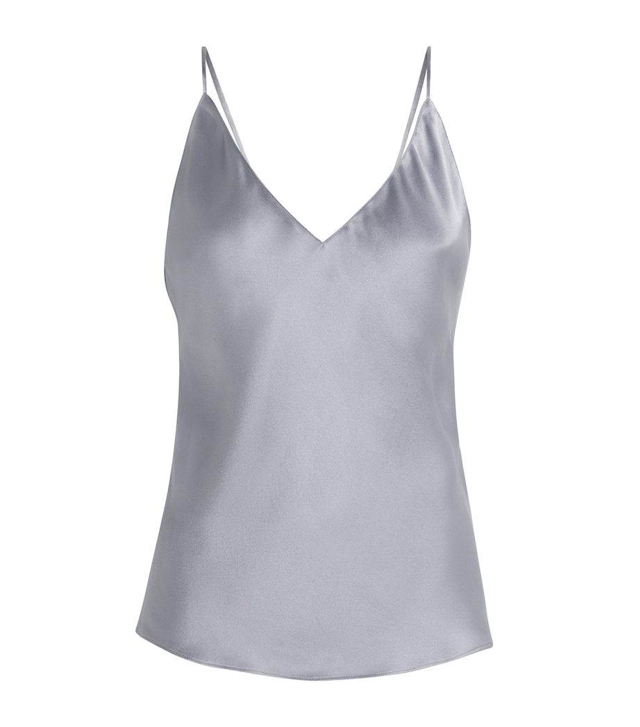 Silk V-Neck Cami Top LIGHT BLUE Image 1
