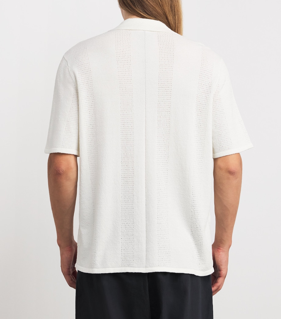 Knitted Camp-Collar Polo Shirt CHALK Image 4