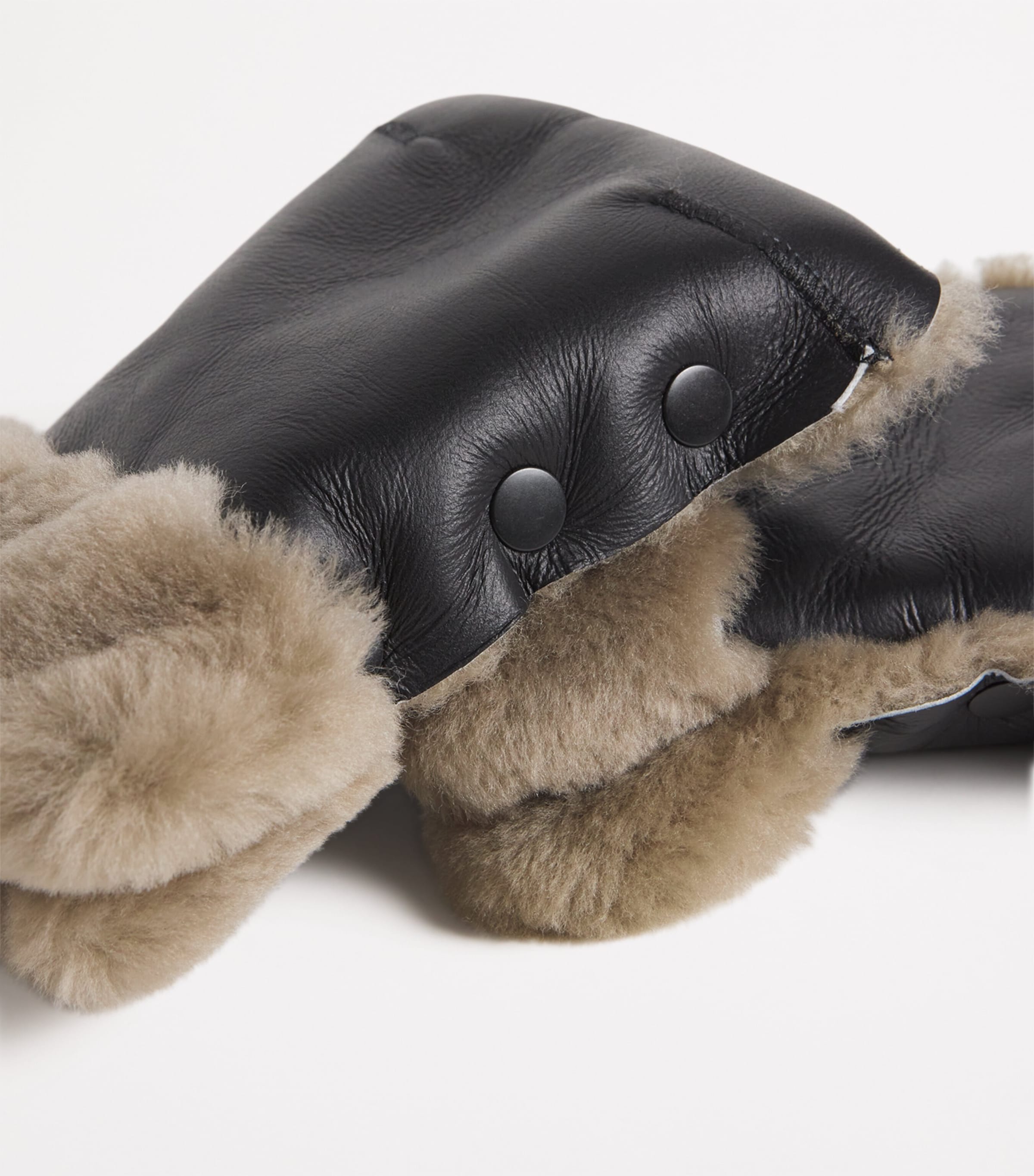Binibamba Sheepskin Buggy Mittens Noir + Toast Image 2