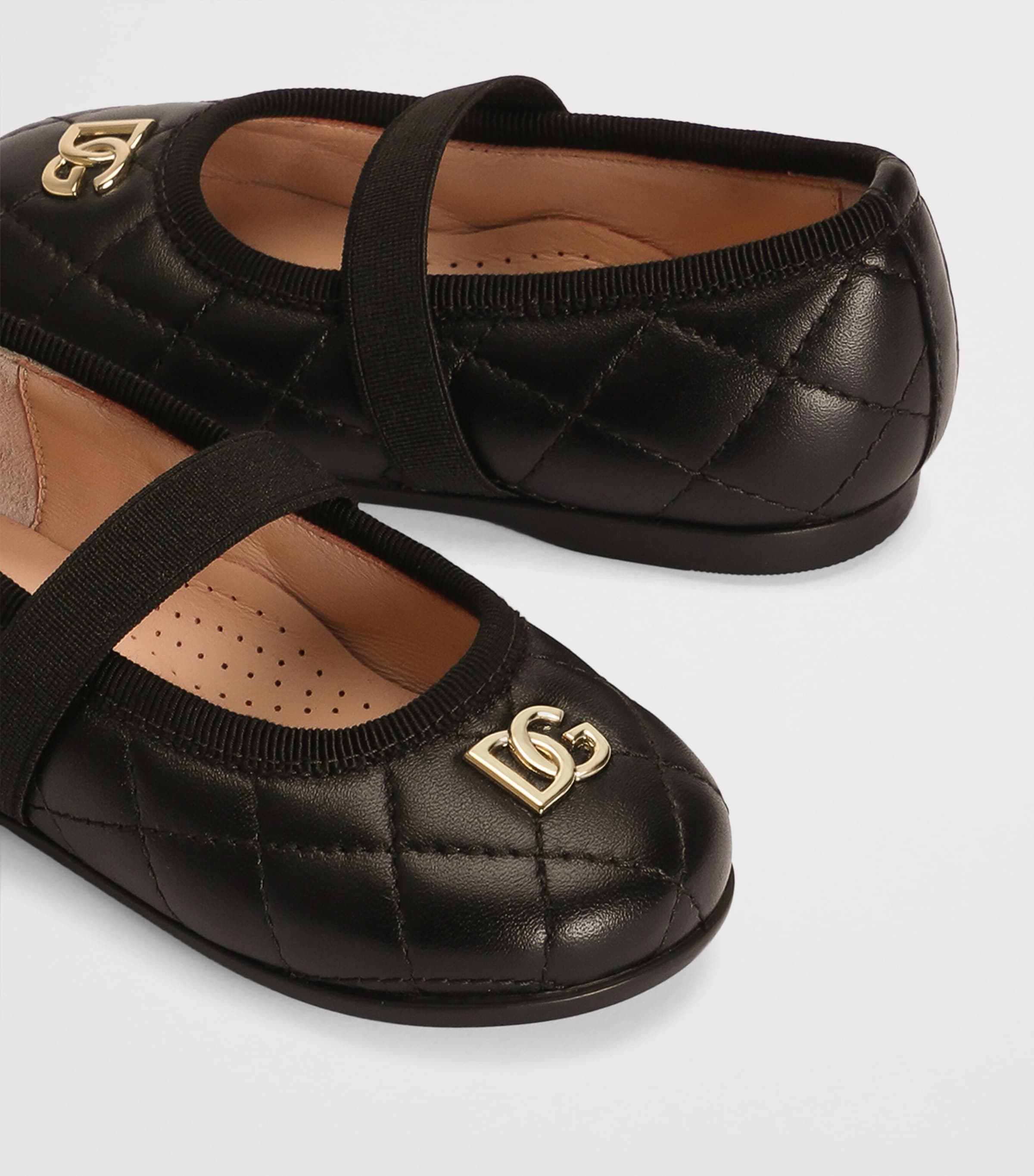 Dolce&Gabbana Kids Leather Quilted Ballet Flats — foto 4