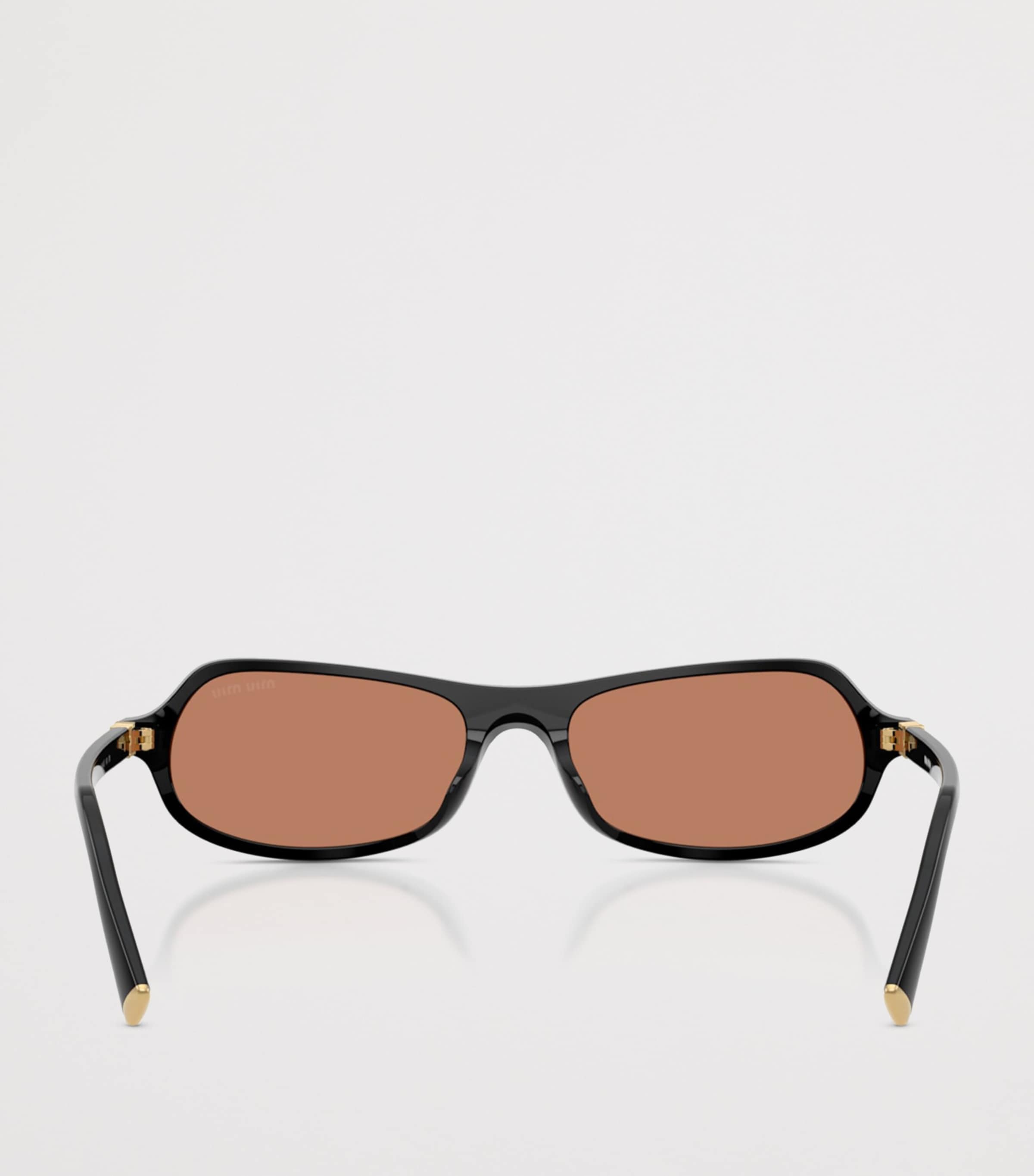 Miu Miu Irregular Oval Sunglasses Black Image 4