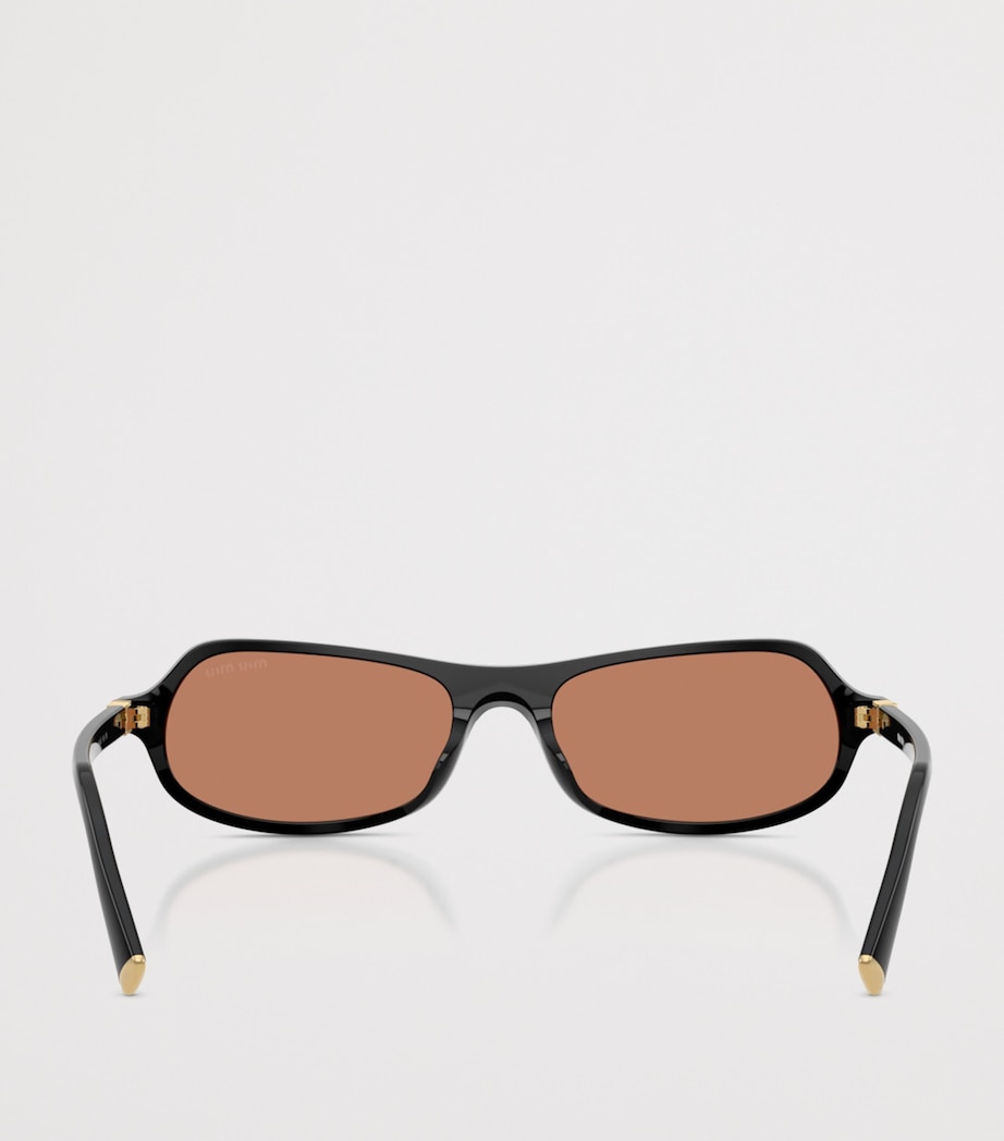 Miu Miu Irregular Oval Sunglasses Black Image 4