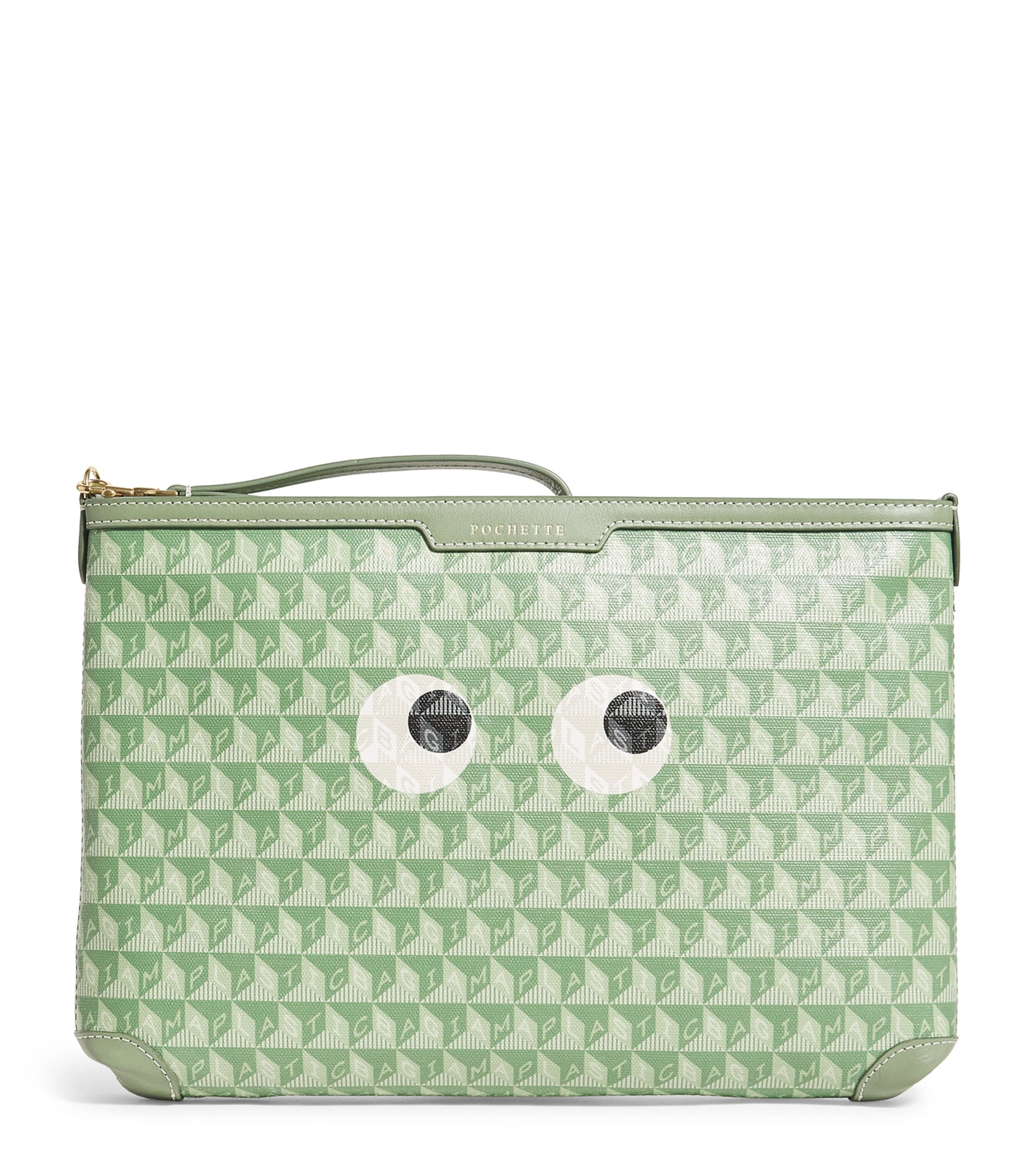 Anya Hindmarch I Am A Plastic Bag Eyes Pouch In Green