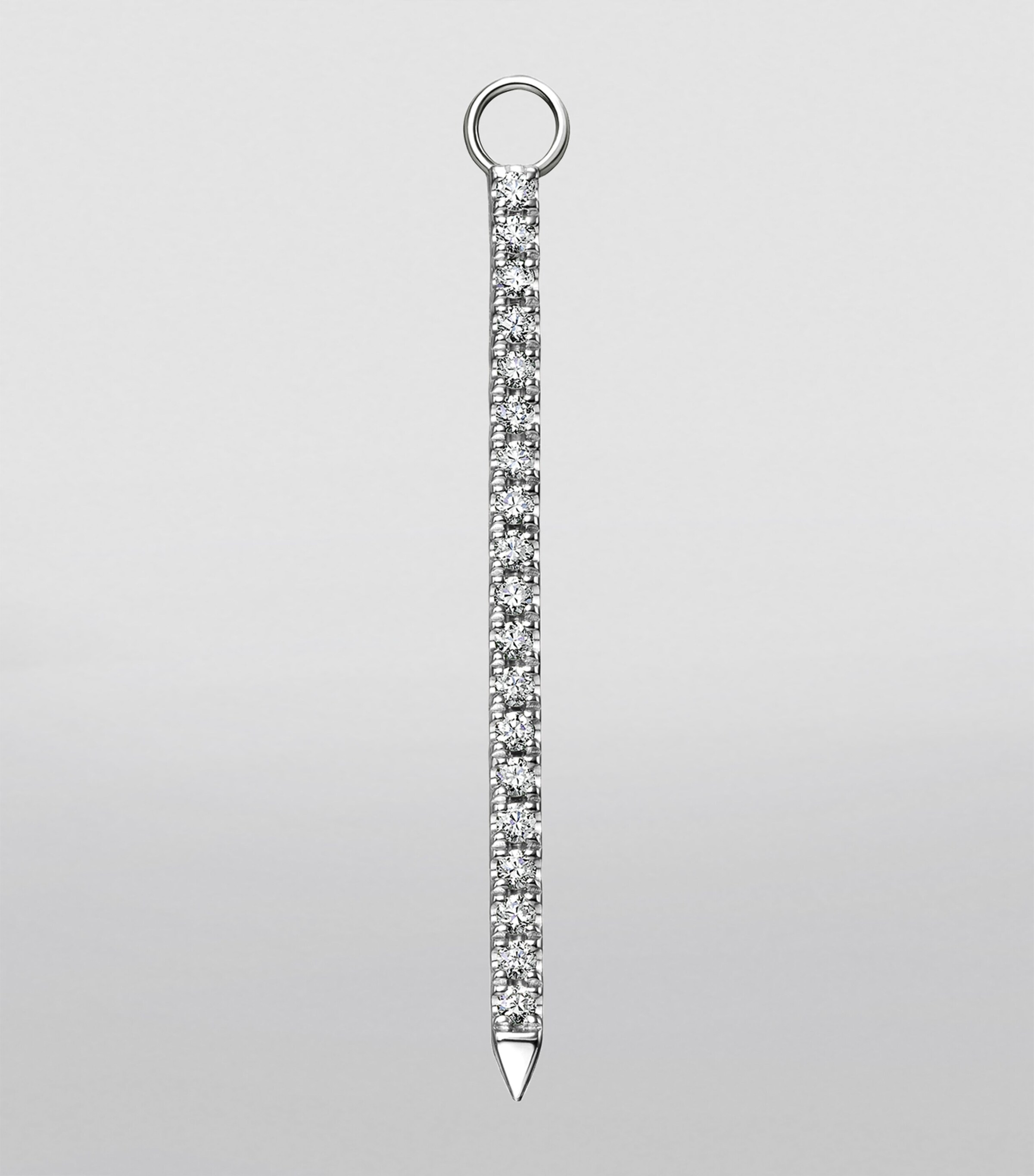 Maria Tash Diamond and Sapphire Eternity Bar Earring Charm (24mm) White Gold Image 2